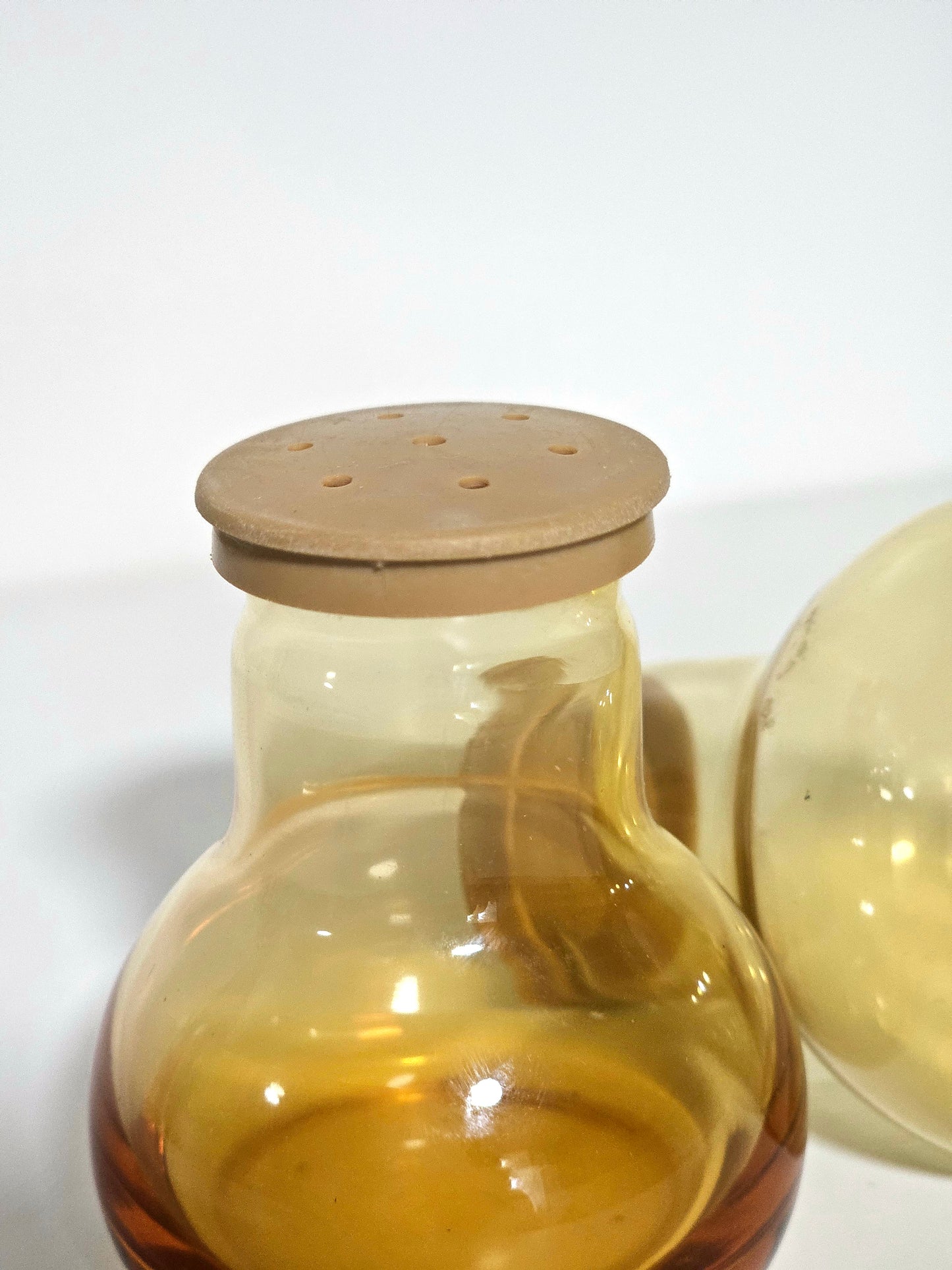 Amber Glass Salt & Pepper Shaker Set