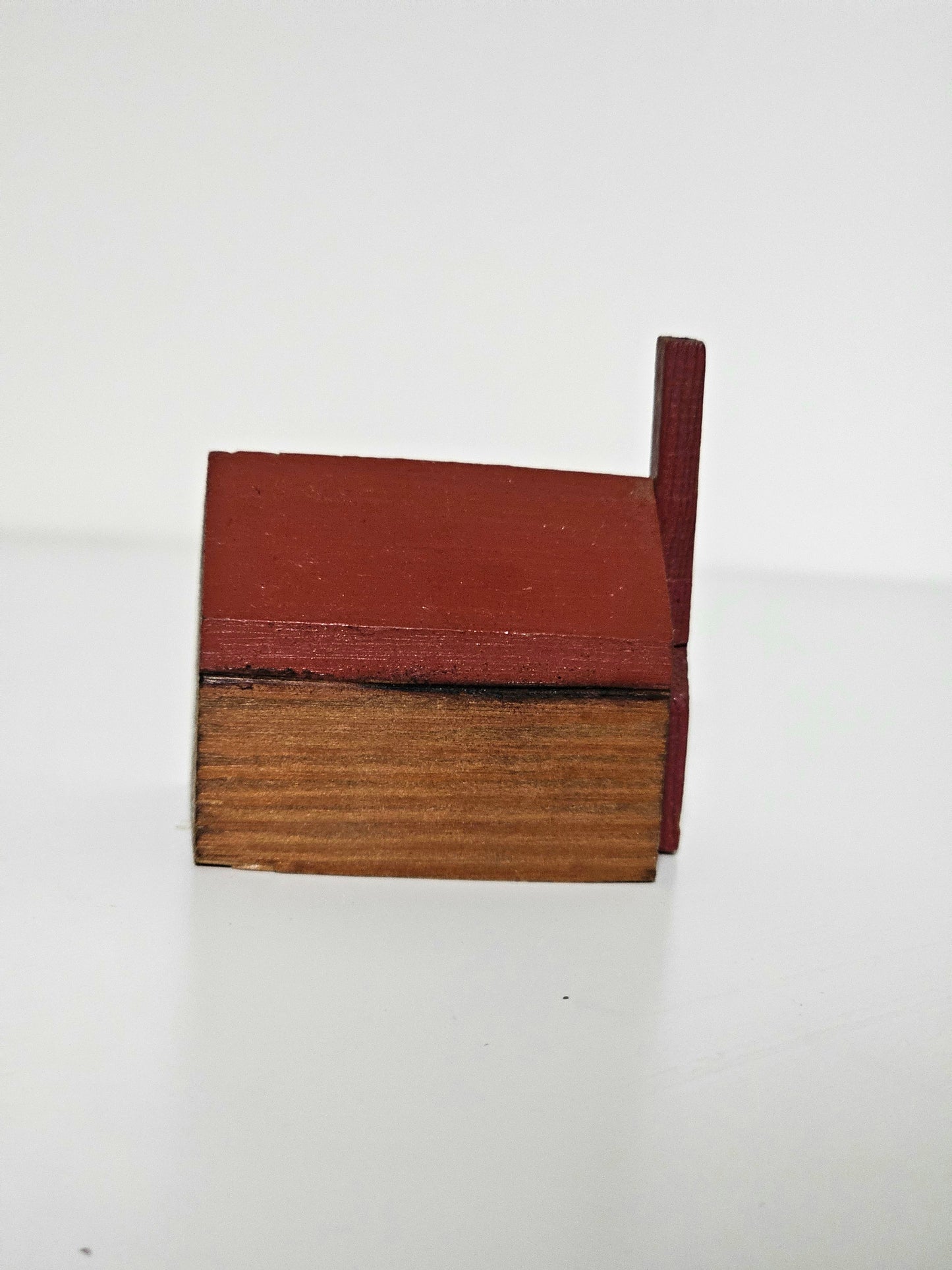 Red Roof Handmade Folk Art Wood House