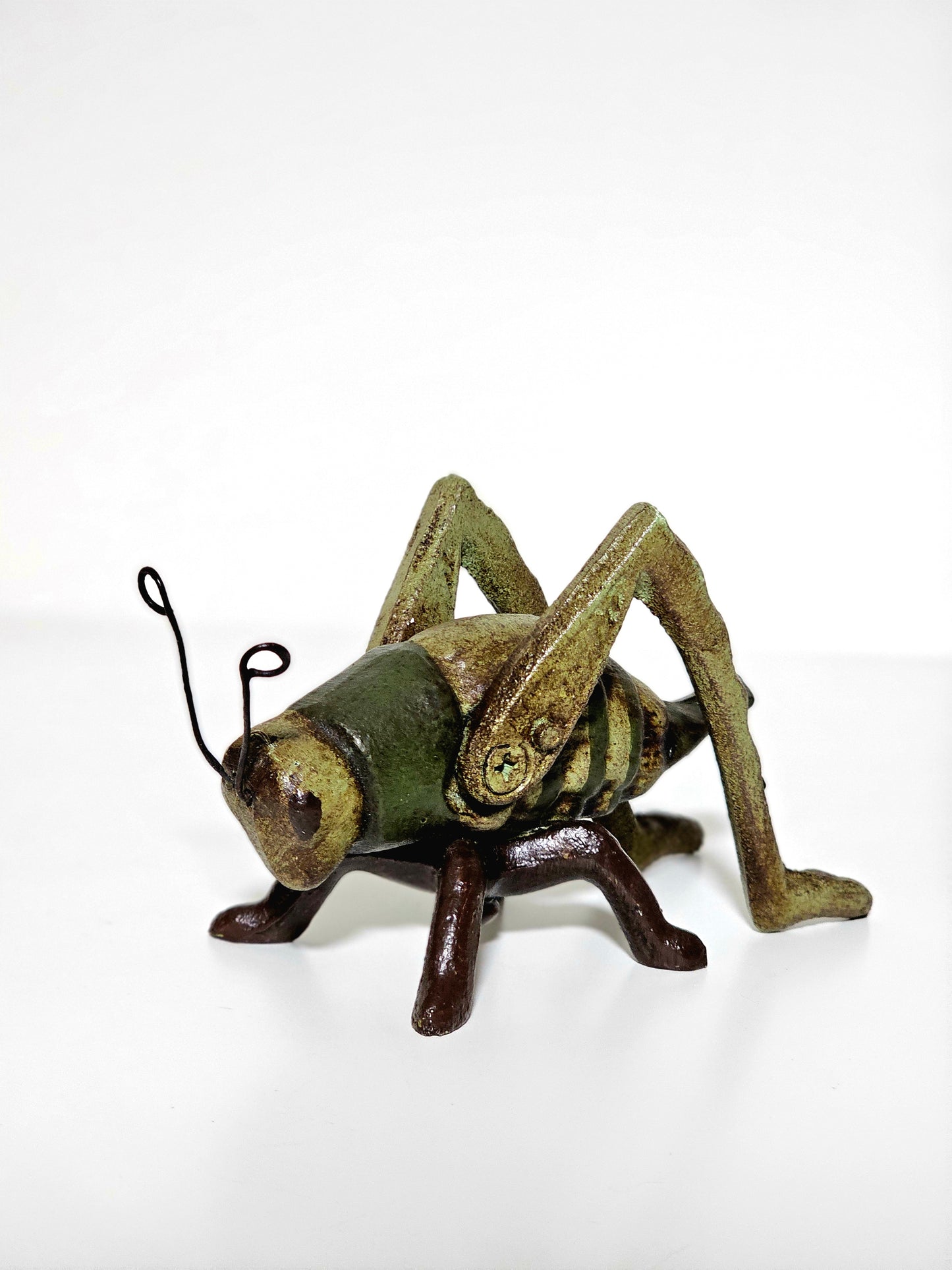 Painted Cast Iron Grasshopper