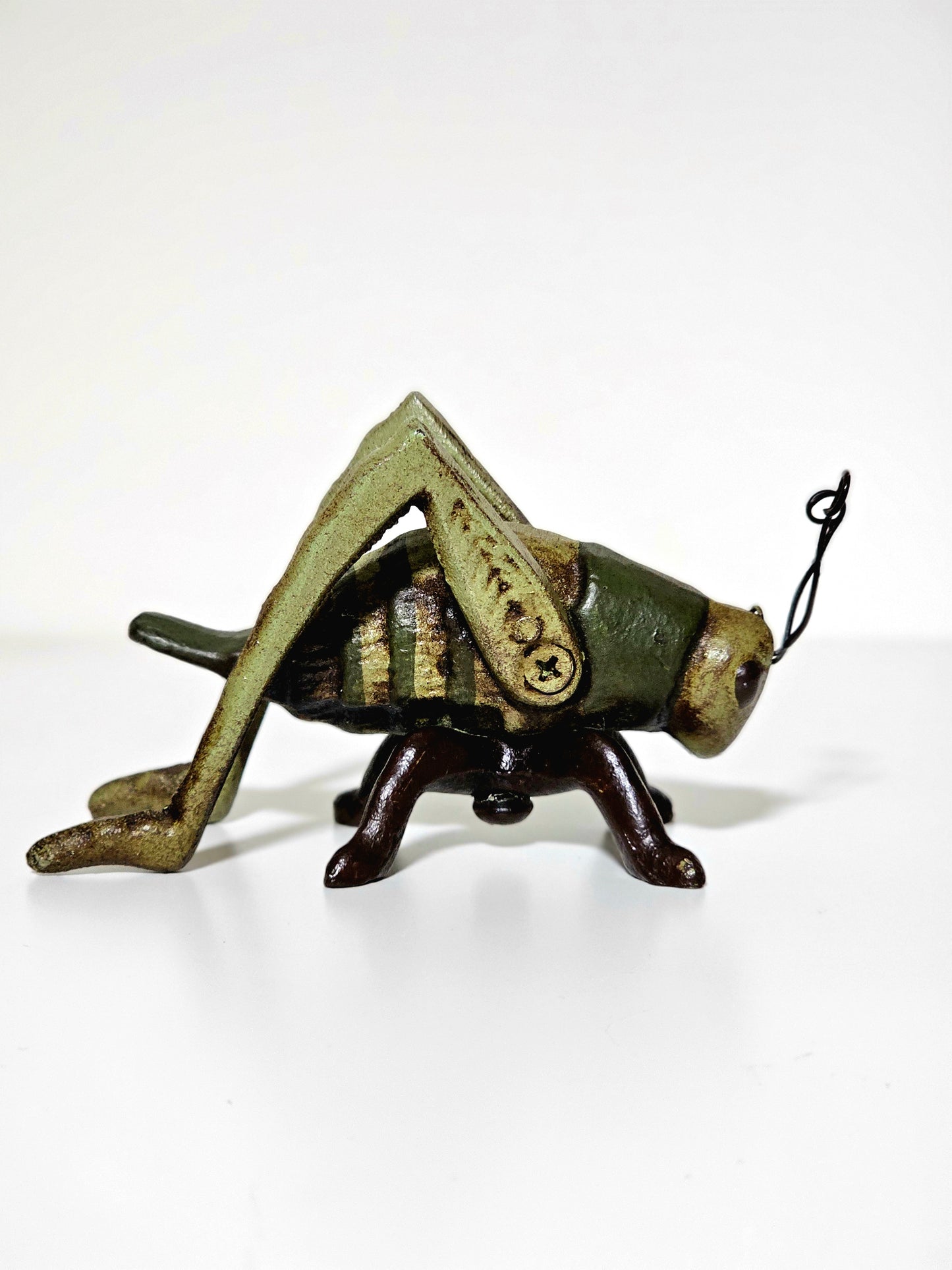 Painted Cast Iron Grasshopper