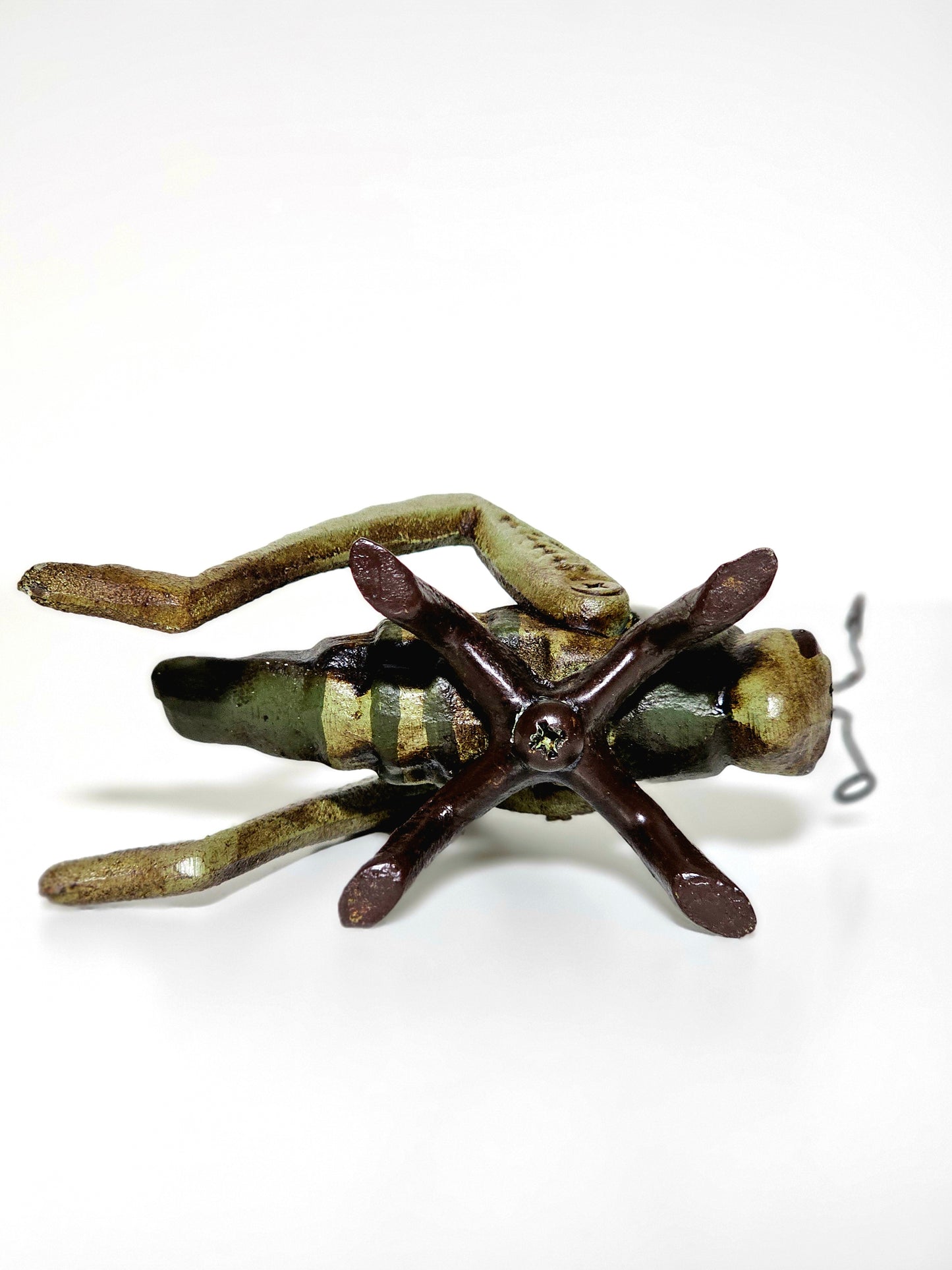 Painted Cast Iron Grasshopper
