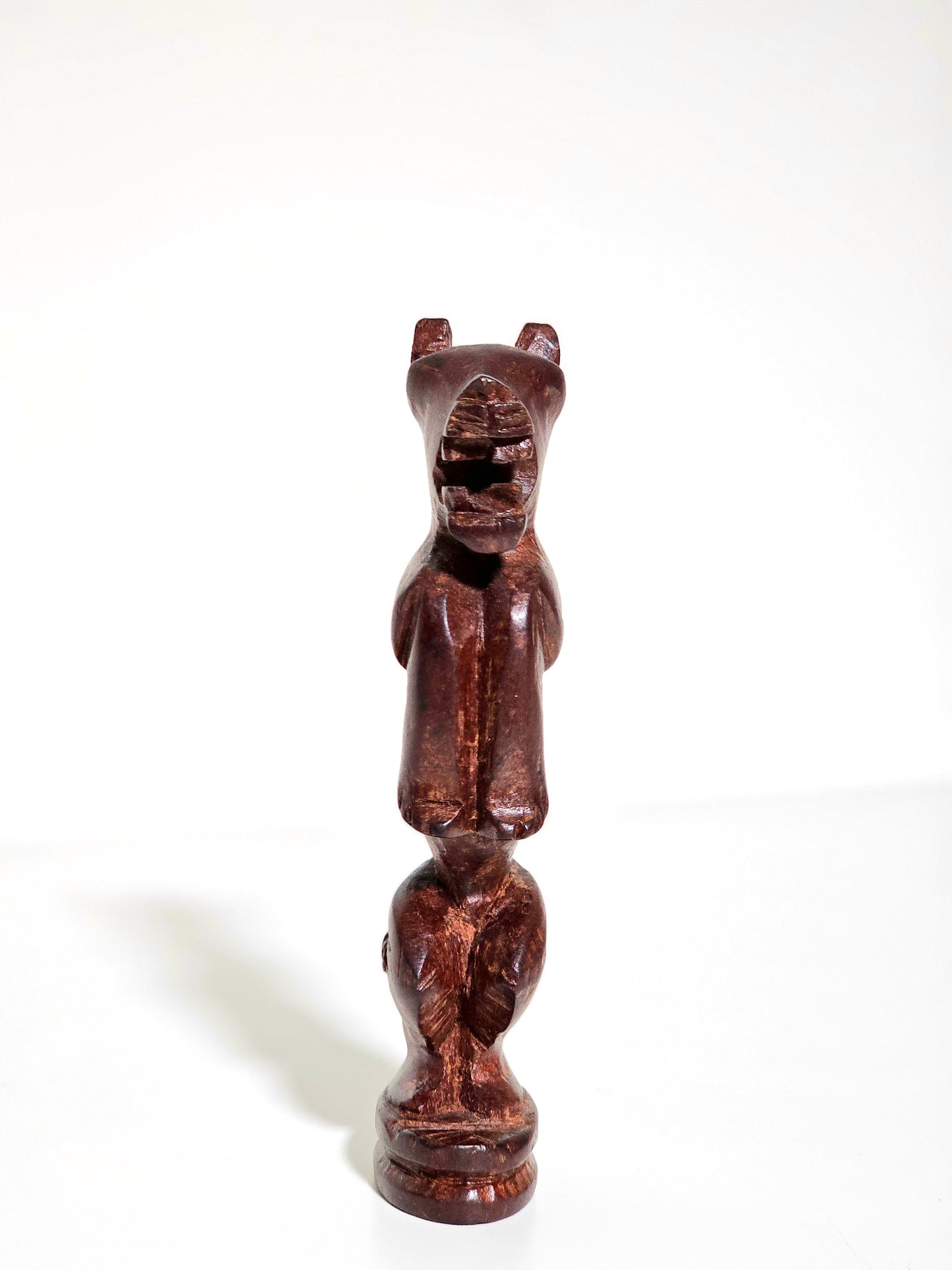Hand Carved Wooden Wolf Folk Art