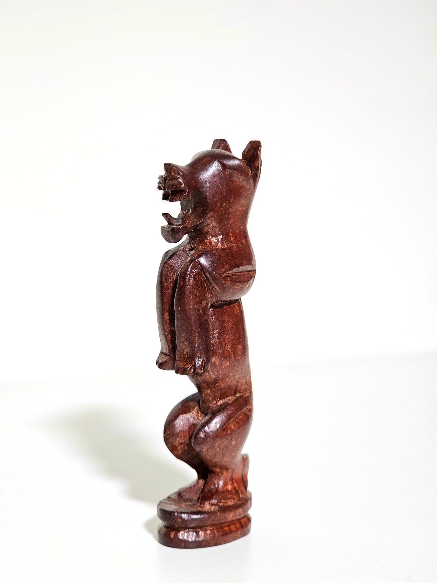 Hand Carved Wooden Wolf Folk Art