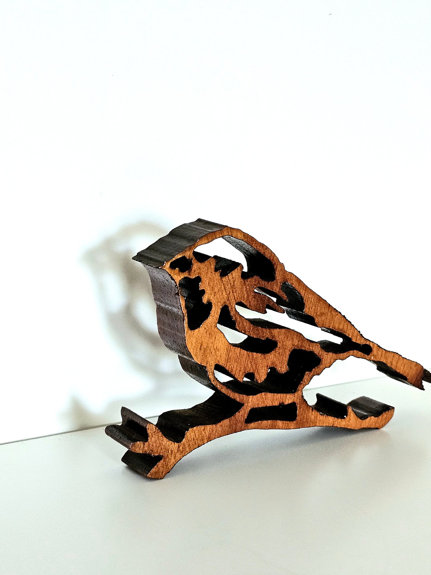 Wooden Silhouette Finch Window Sitter