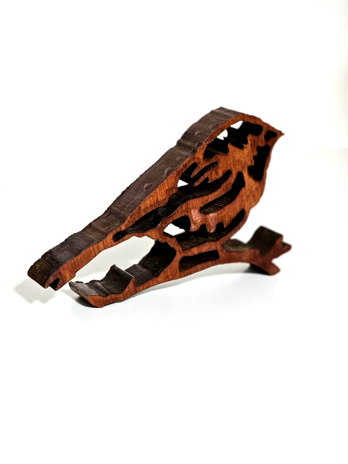 Wooden Silhouette Finch Window Sitter