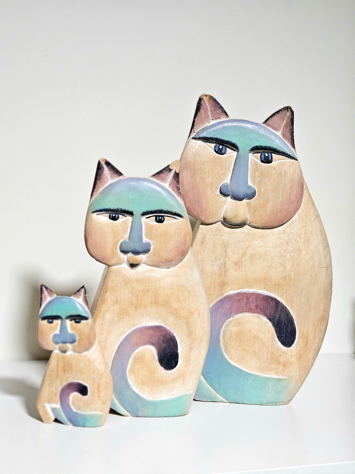 Handmade Laurel Burch Quirky Cat Trio