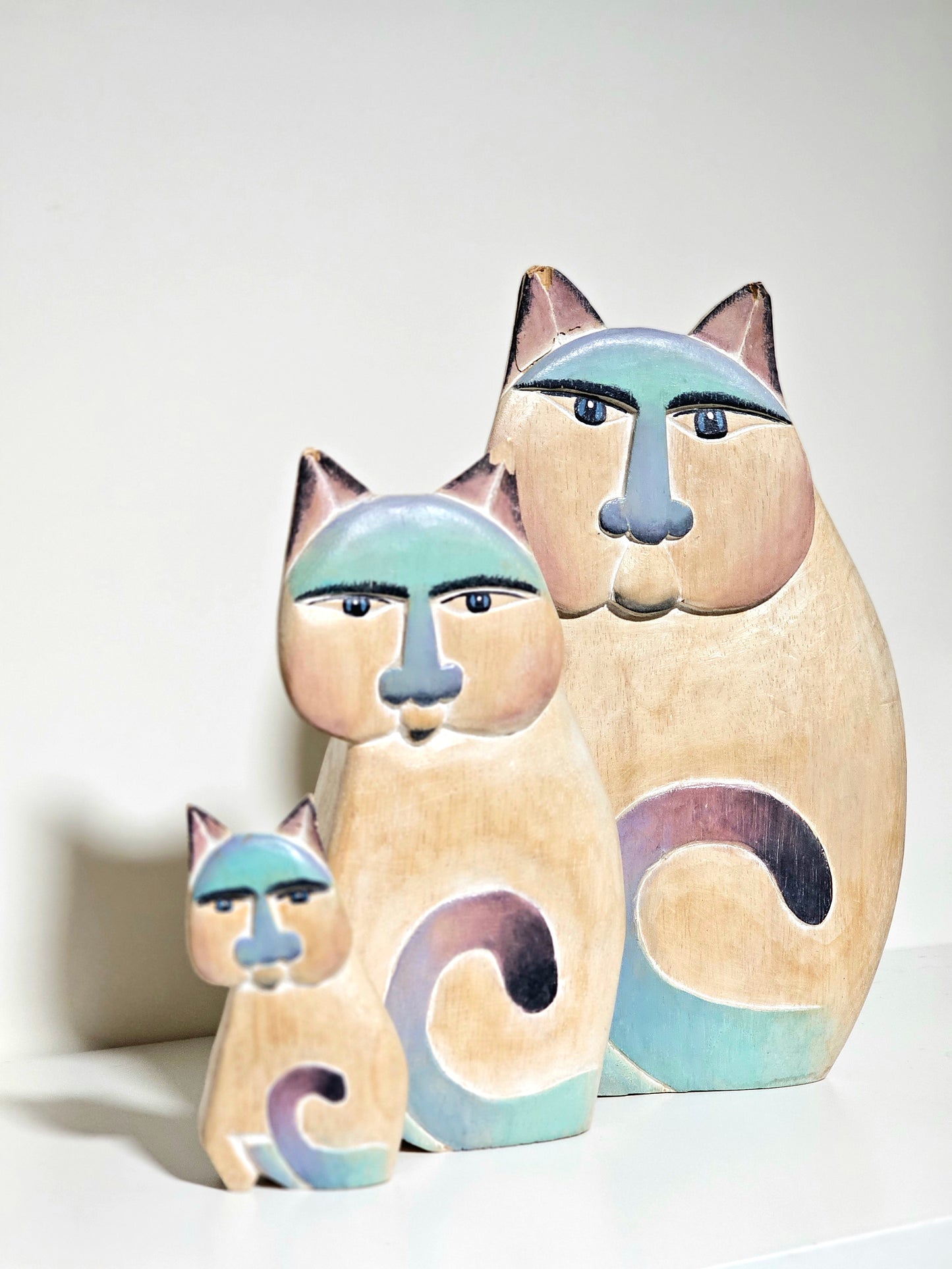 Handmade Laurel Burch Quirky Cat Trio