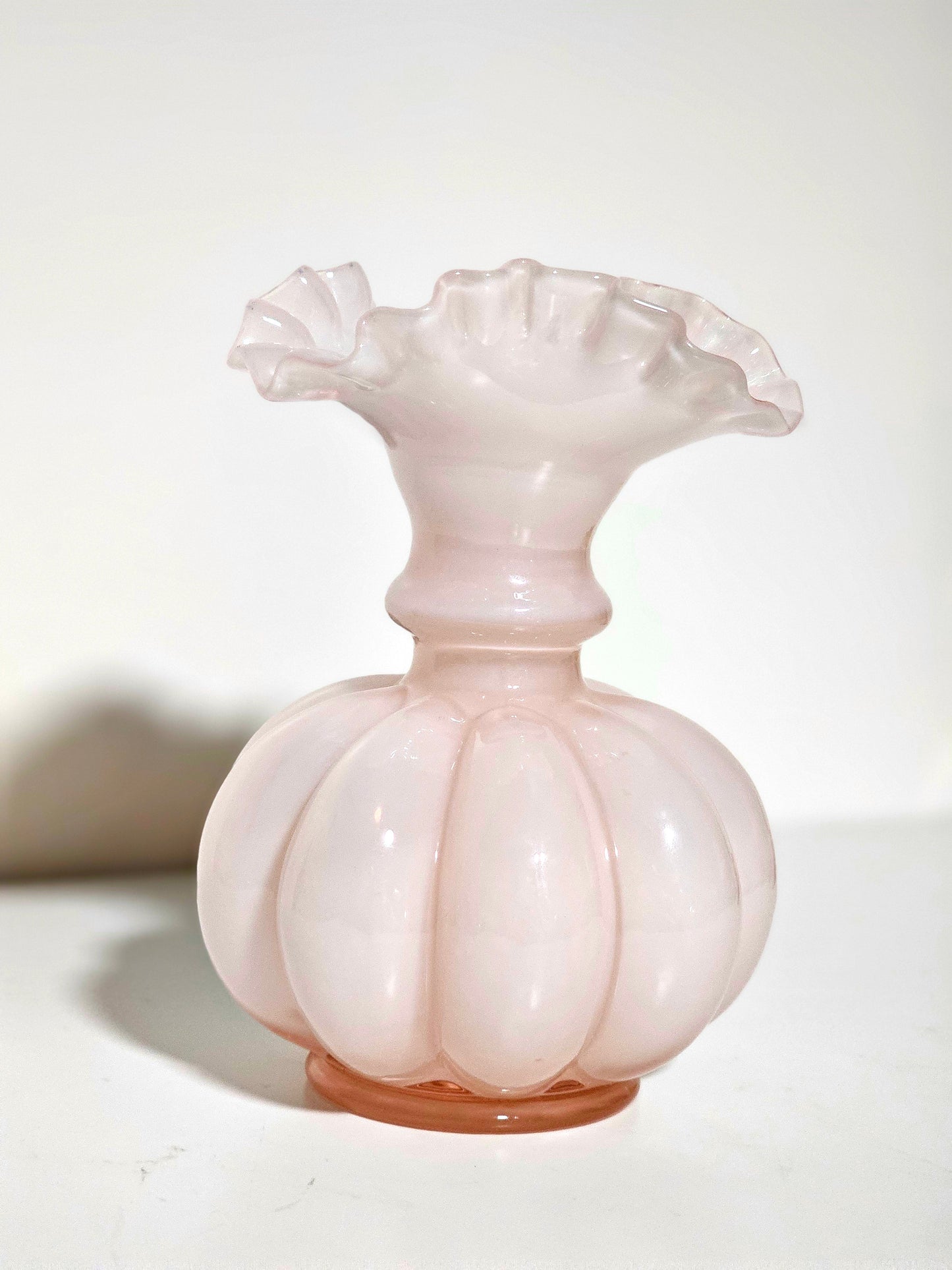 1940's Fenton Overlay Melon Vase