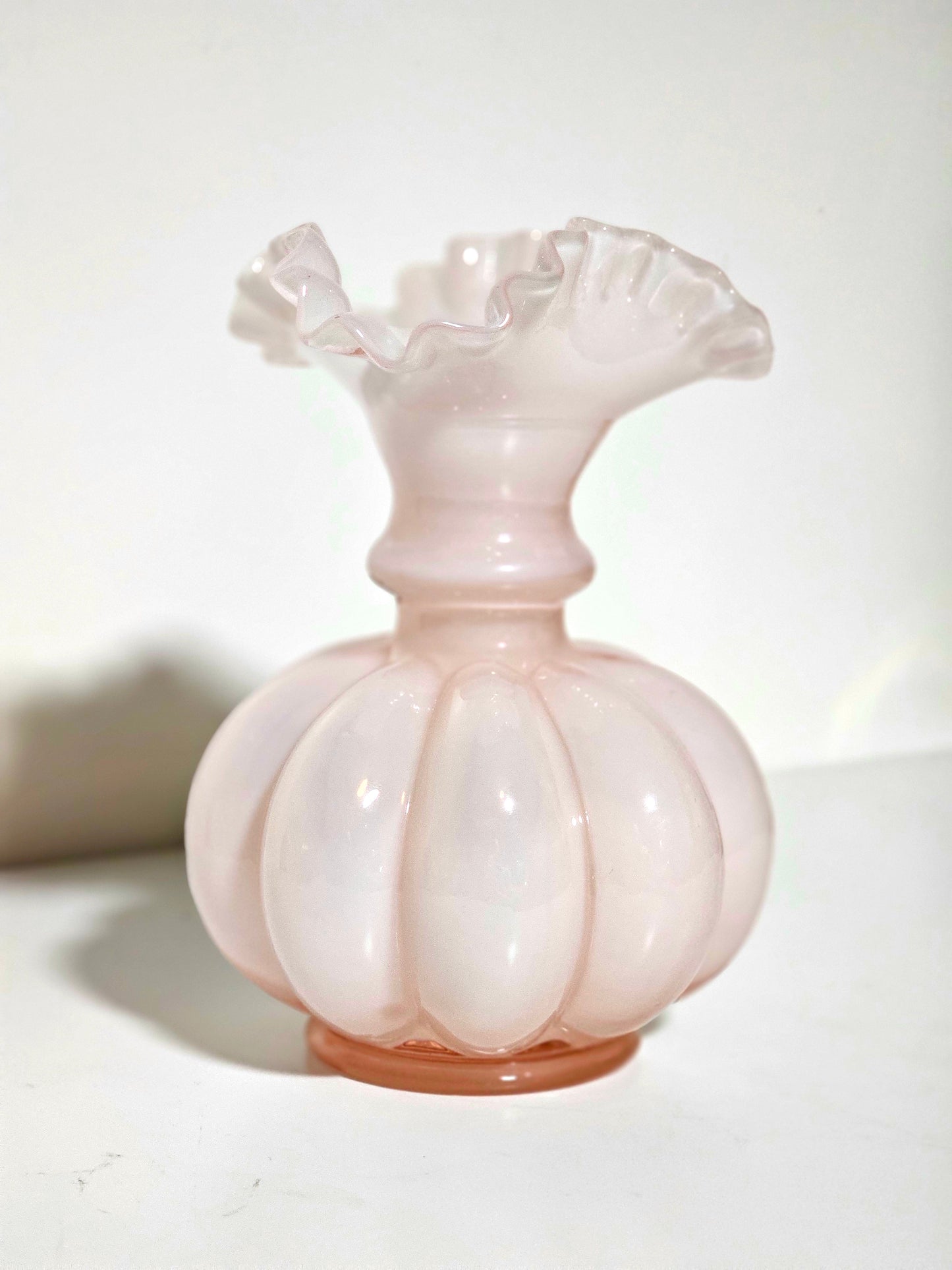 1940's Fenton Overlay Melon Vase