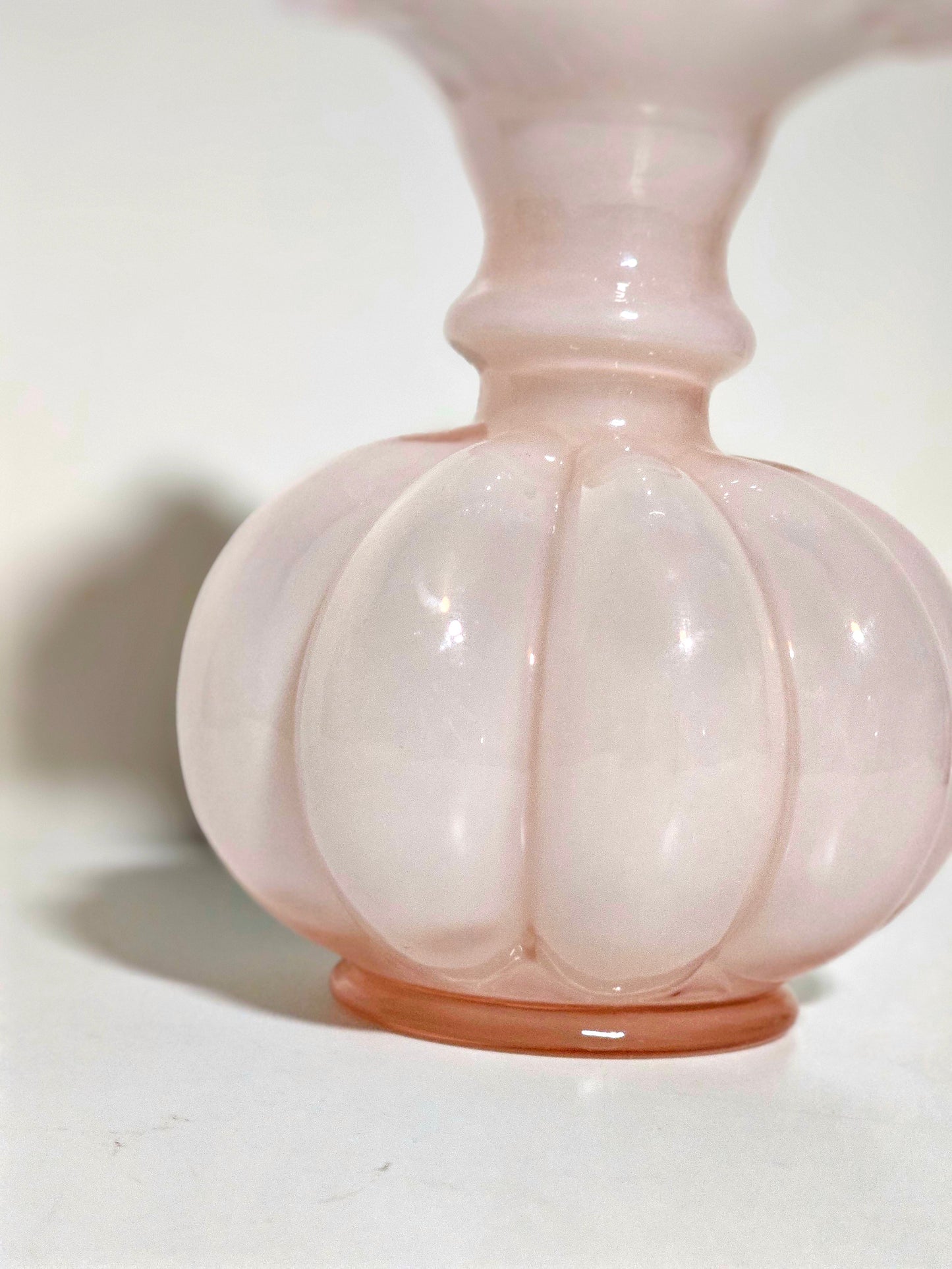 1940's Fenton Overlay Melon Vase