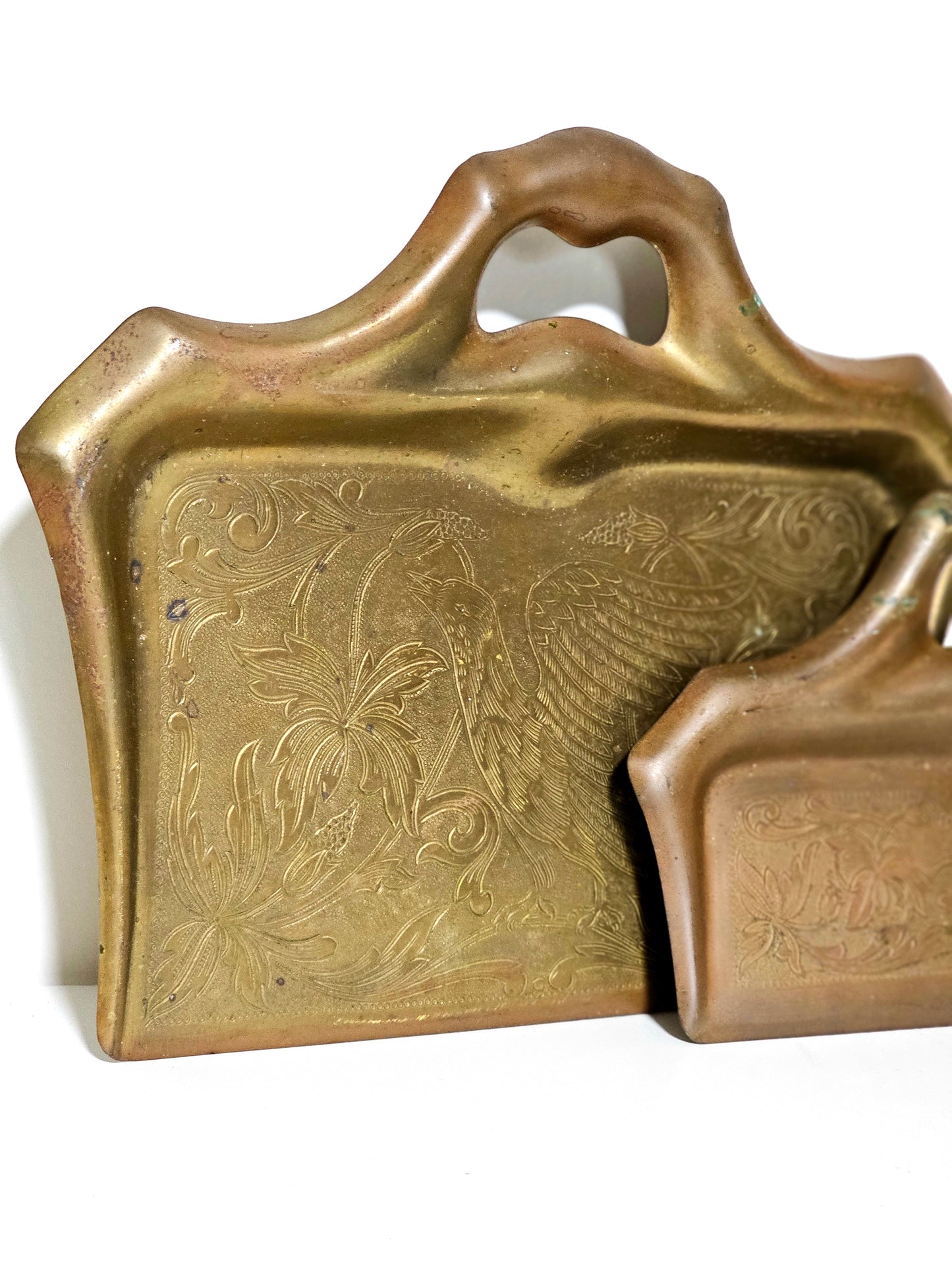 Brass Bird Motif Butler Crumb Pans