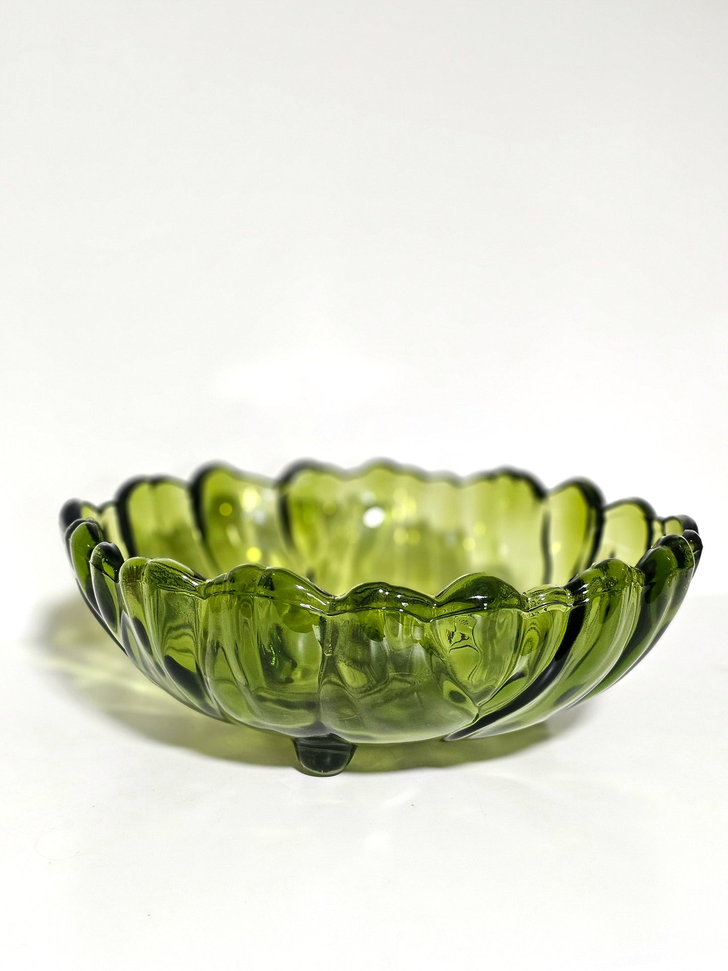 Indiana Glass Avacado Footed Bowl