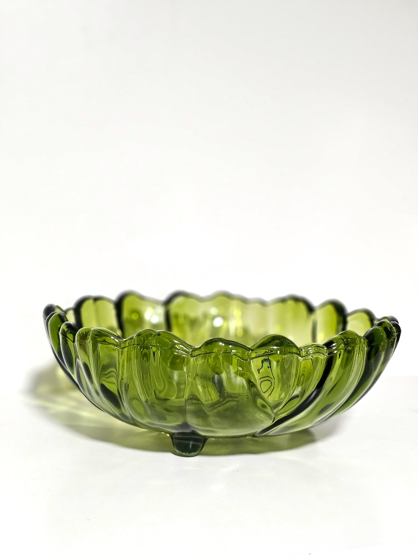 Indiana Glass Avacado Footed Bowl