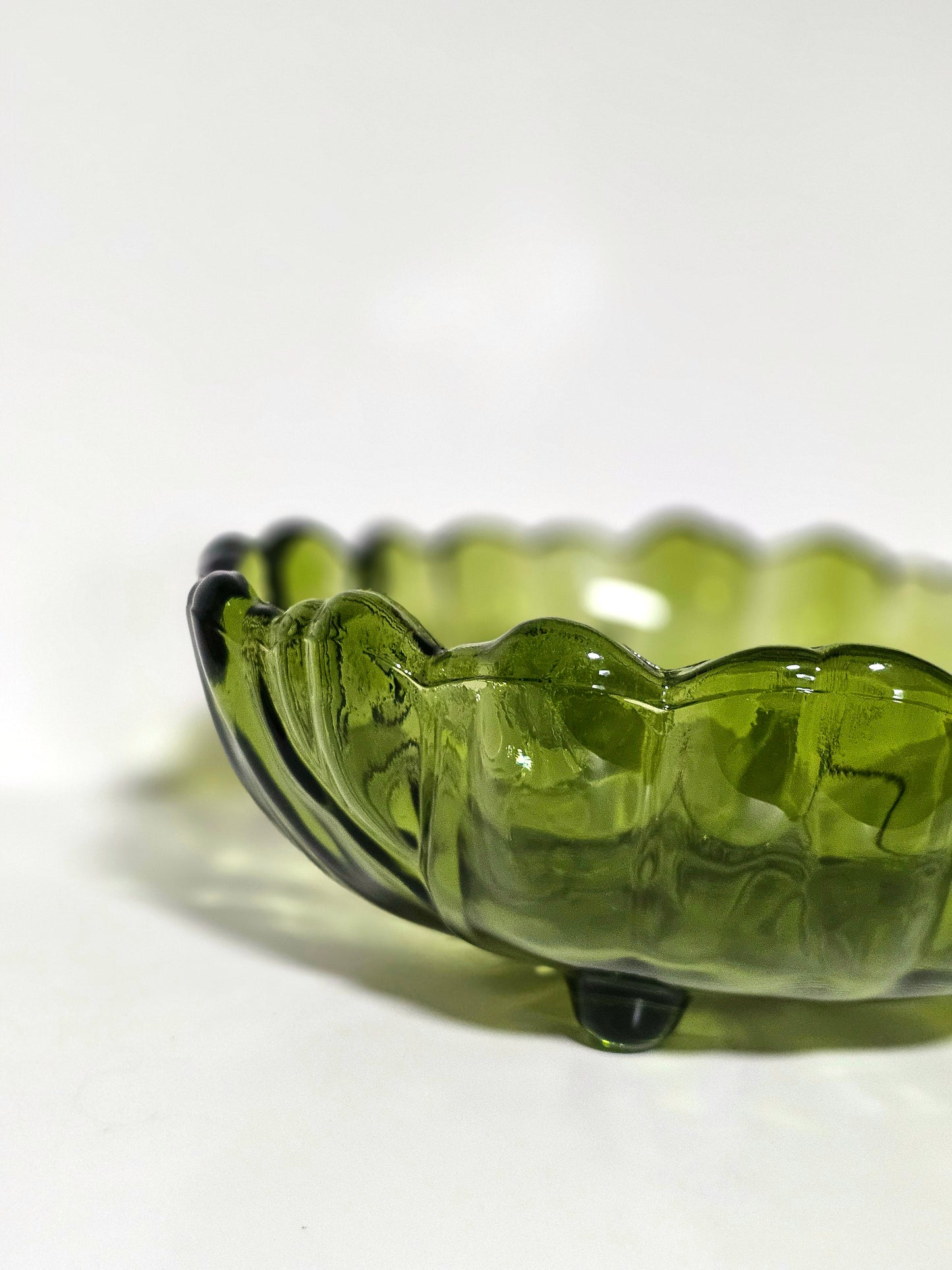 Indiana Glass Avacado Footed Bowl