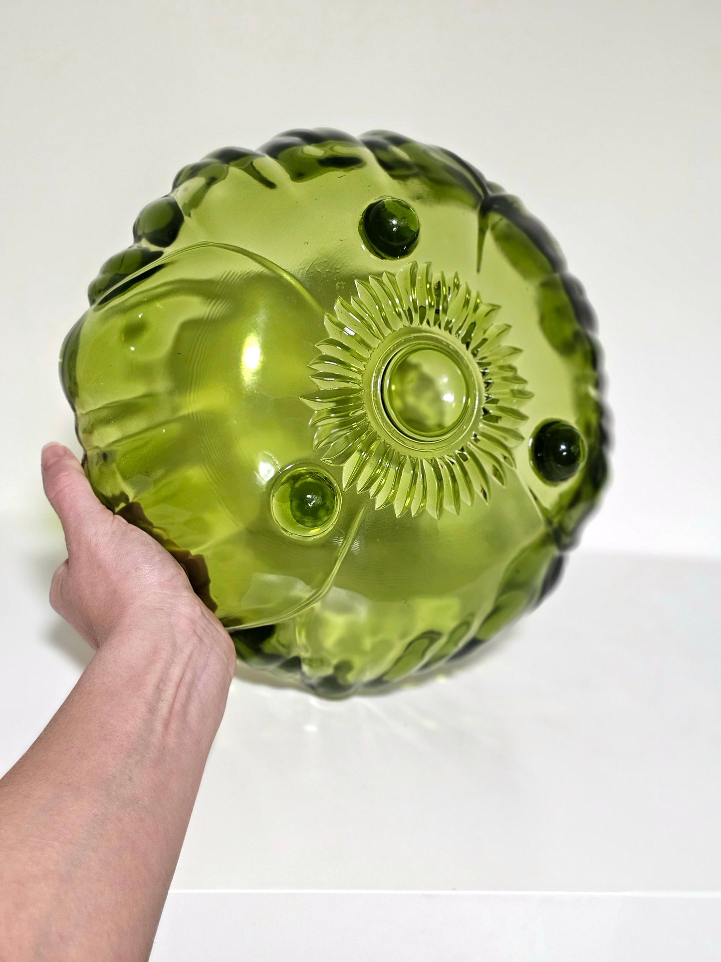 Indiana Glass Avacado Footed Bowl