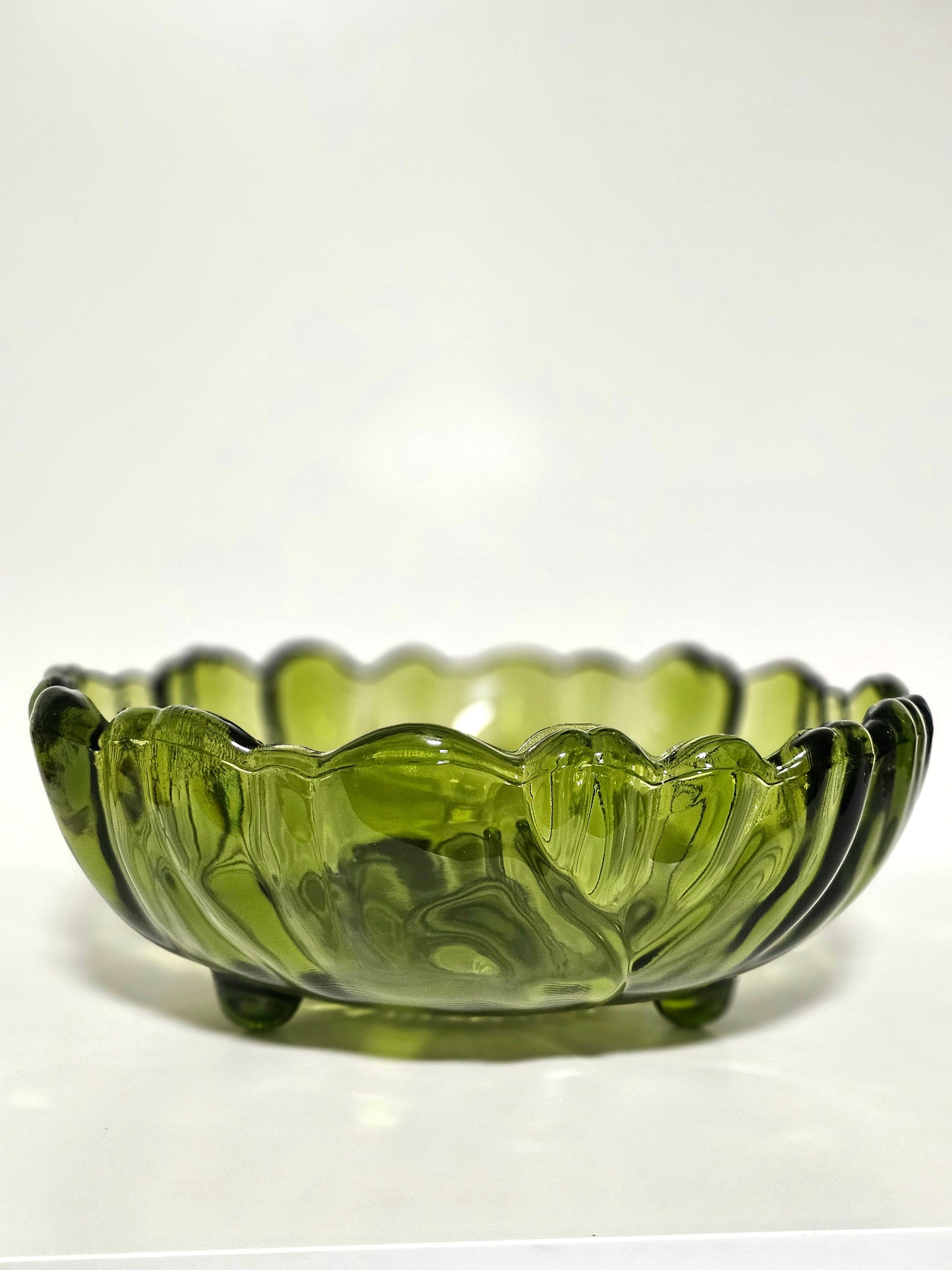 Indiana Glass Avacado Footed Bowl