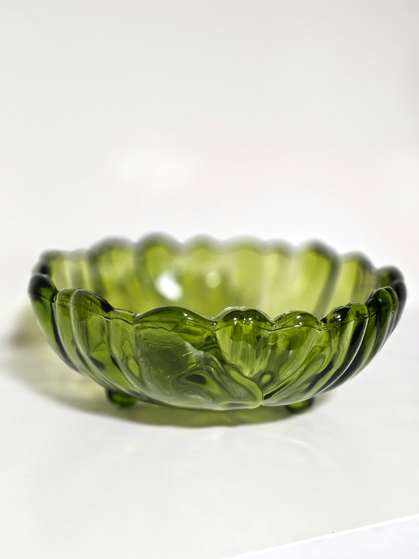 Indiana Glass Avacado Footed Bowl