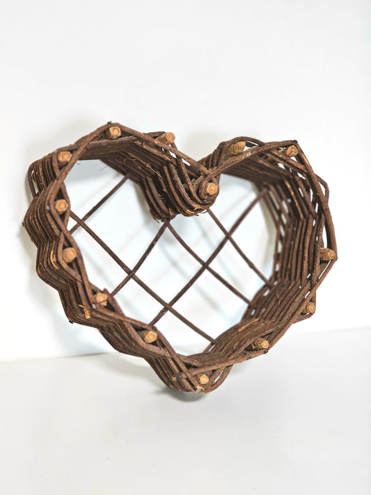 Heart-shaped Wicker Twig Basket