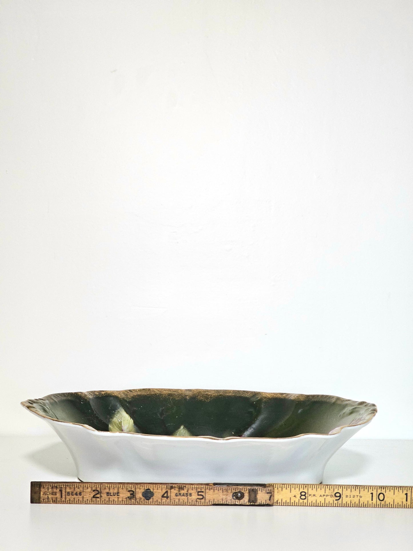 Antique Forest Green Gradient Transferware Bowl