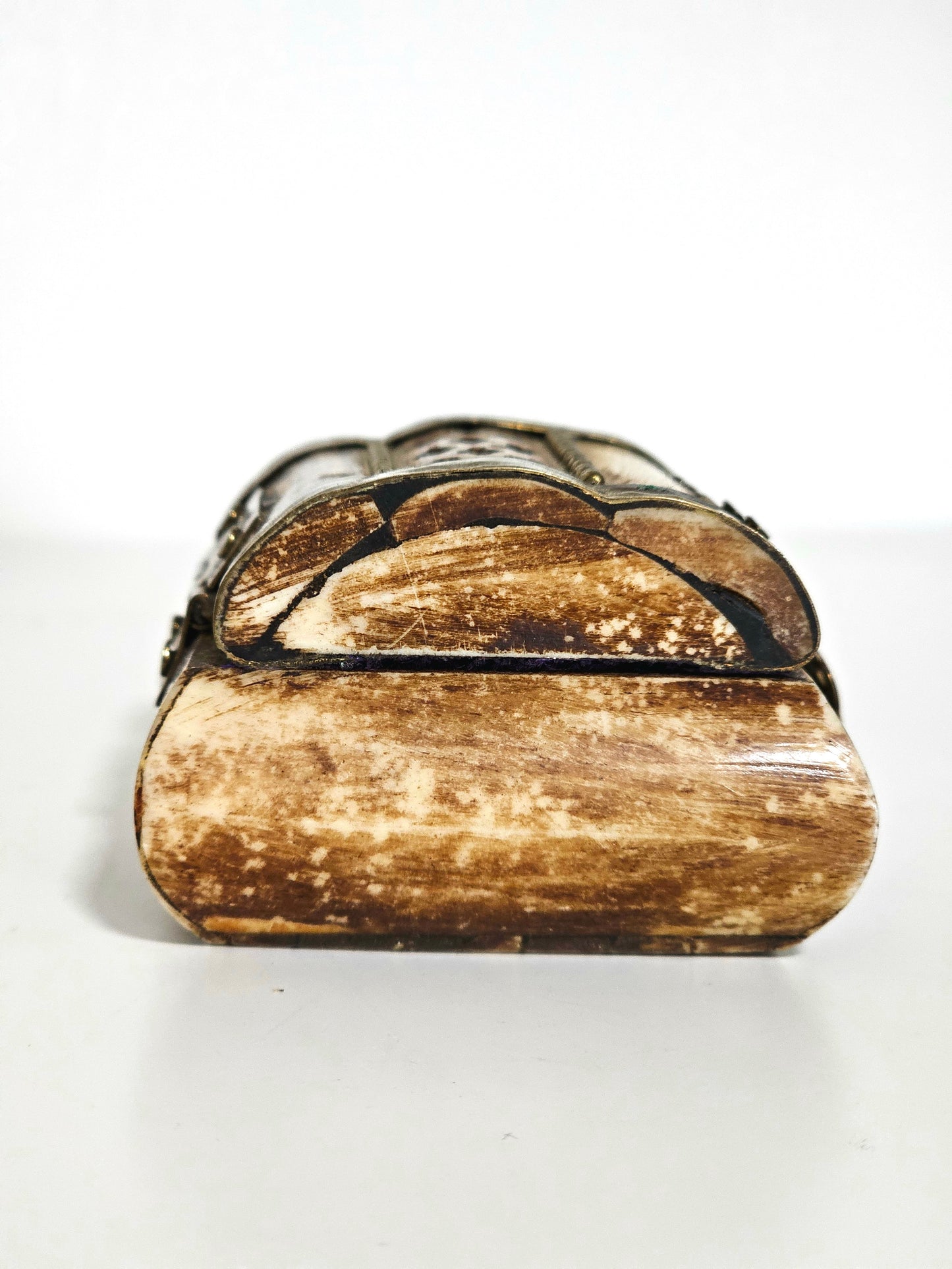 Camel Bone Brass Lined Pill Box