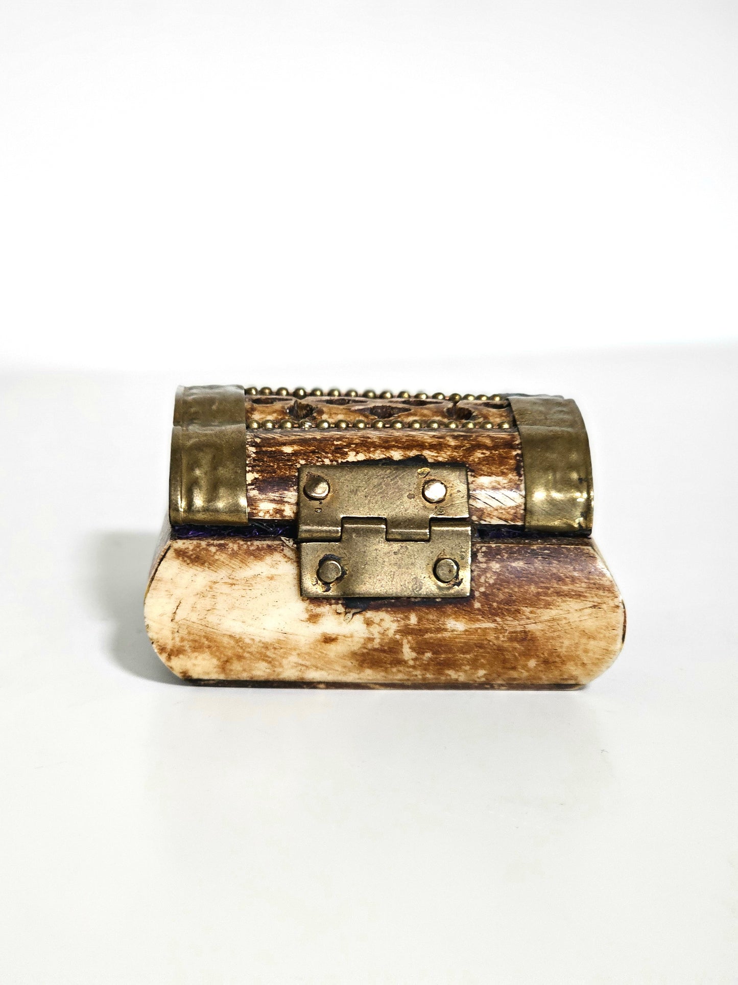 Camel Bone Brass Lined Pill Box