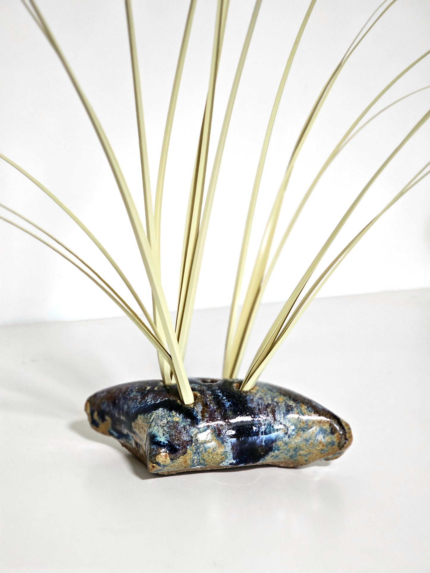 Studio Pottery Stonewear Glazed Flower Frog