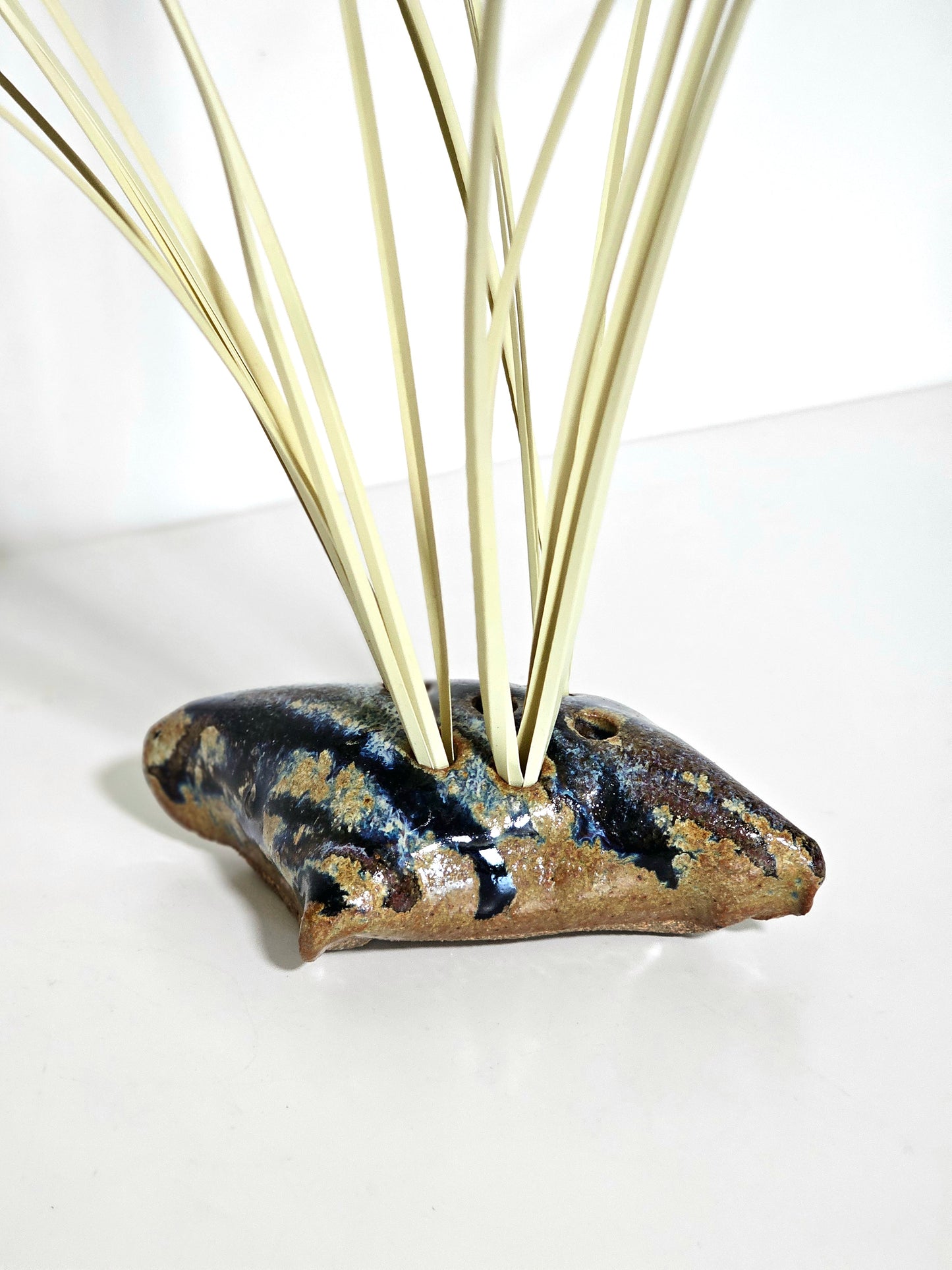 Studio Pottery Stonewear Glazed Flower Frog