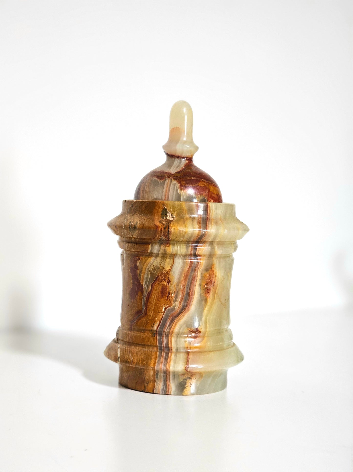 Banded Onyx Marble Lidded Jar