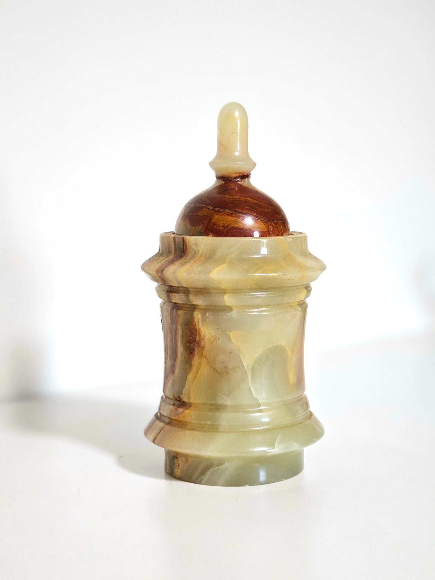 Banded Onyx Marble Lidded Jar
