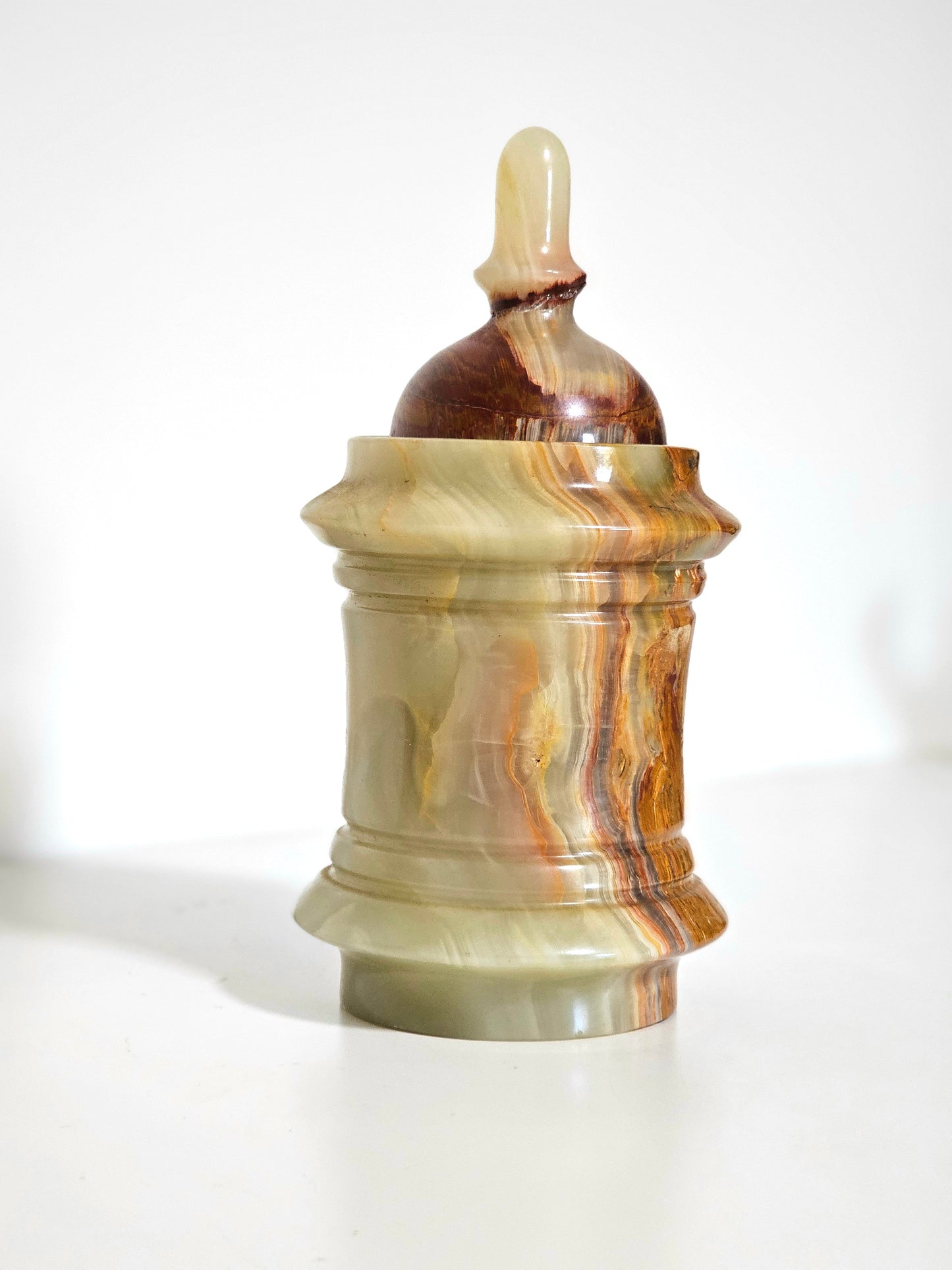 Banded Onyx Marble Lidded Jar