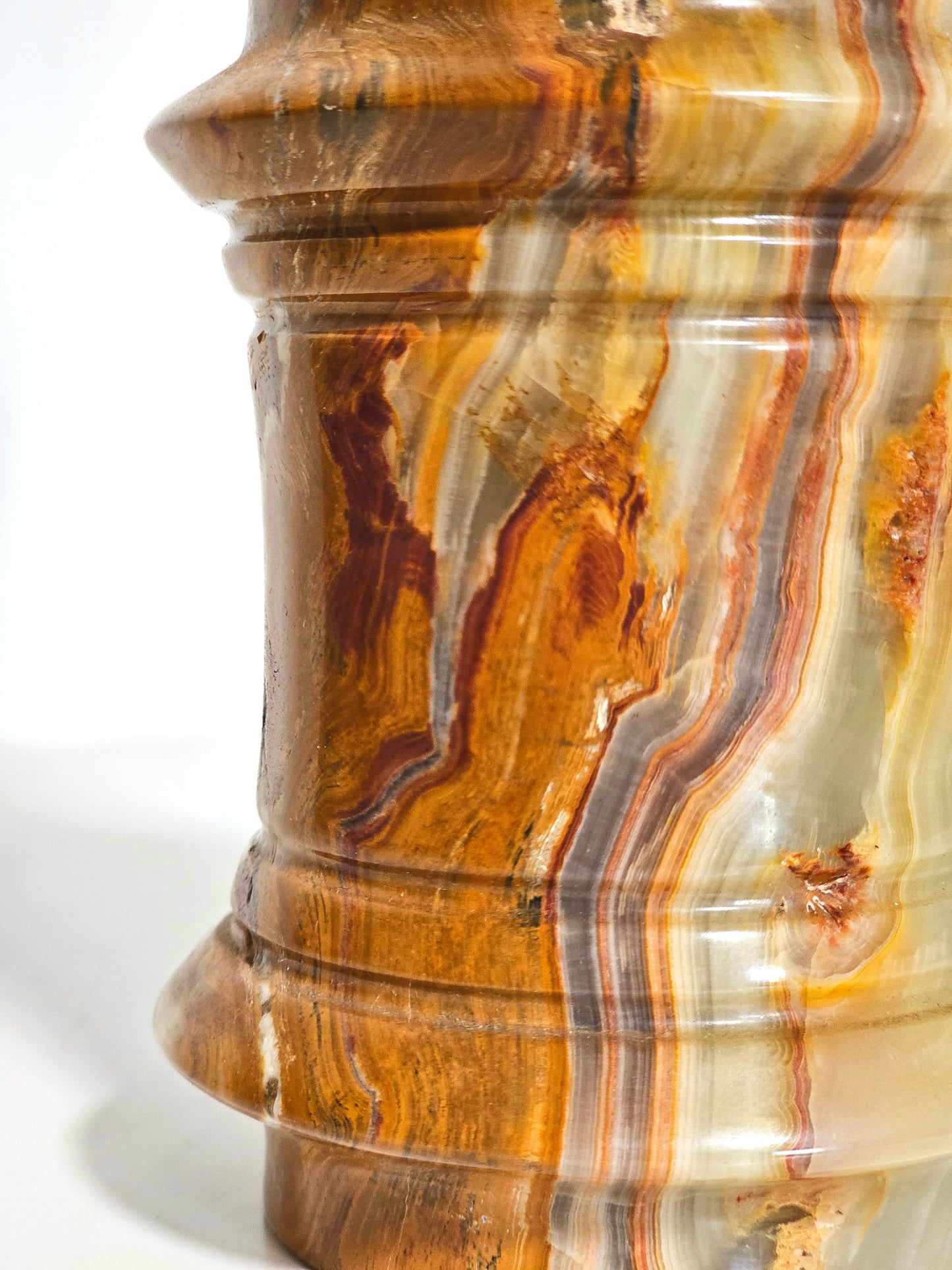 Banded Onyx Marble Lidded Jar