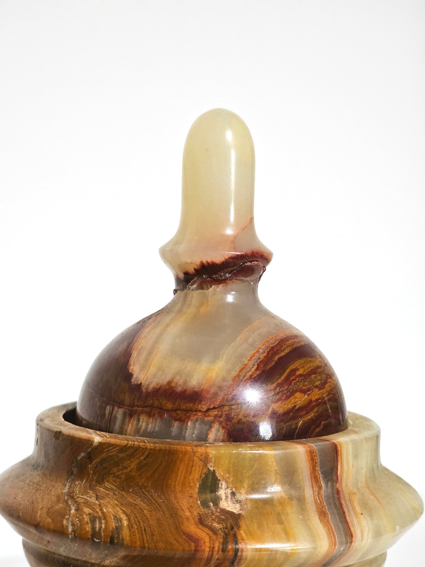 Banded Onyx Marble Lidded Jar