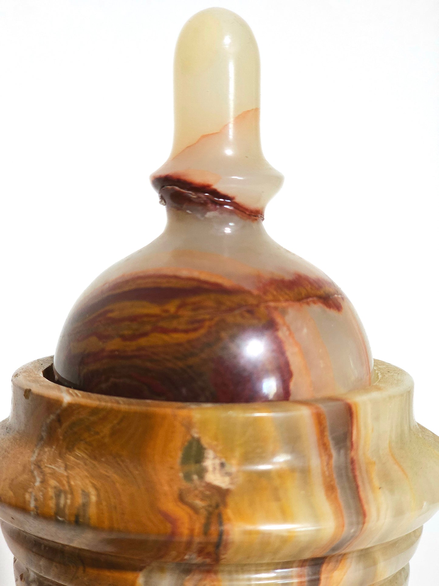 Banded Onyx Marble Lidded Jar