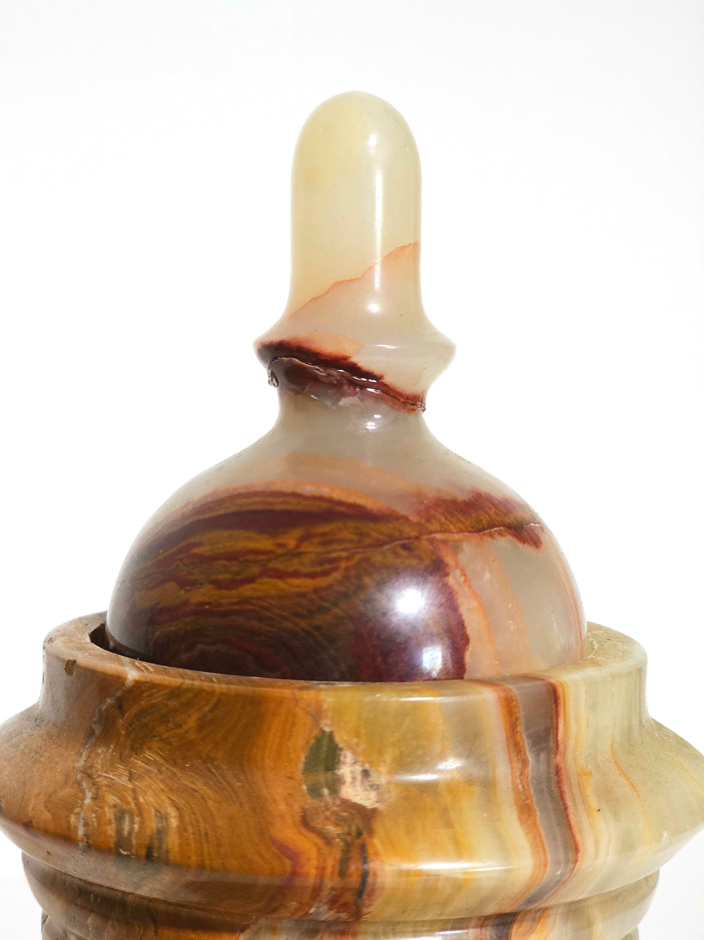 Banded Onyx Marble Lidded Jar