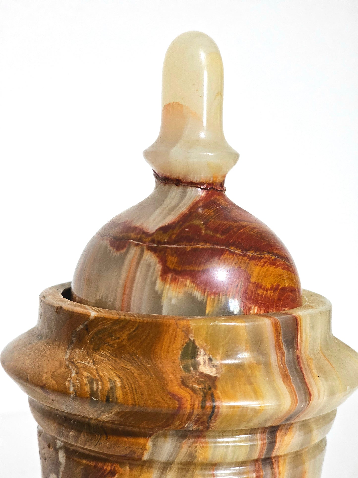 Banded Onyx Marble Lidded Jar
