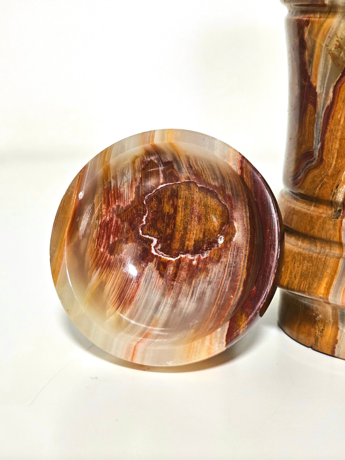 Banded Onyx Marble Lidded Jar