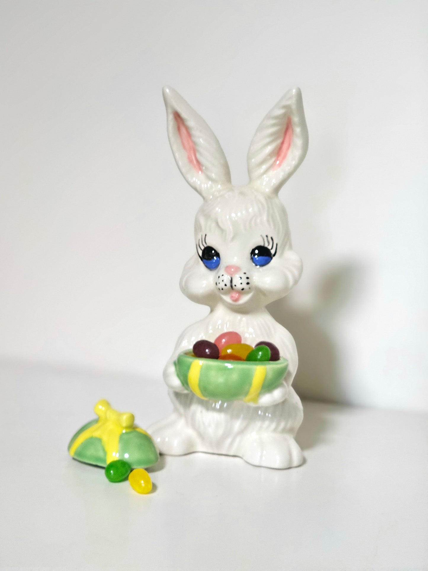Ceramic Bunny Jelly-Bean Lidded Dish