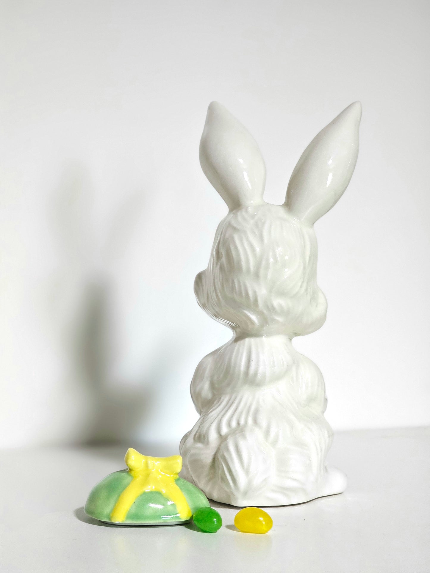 Ceramic Bunny Jelly-Bean Lidded Dish