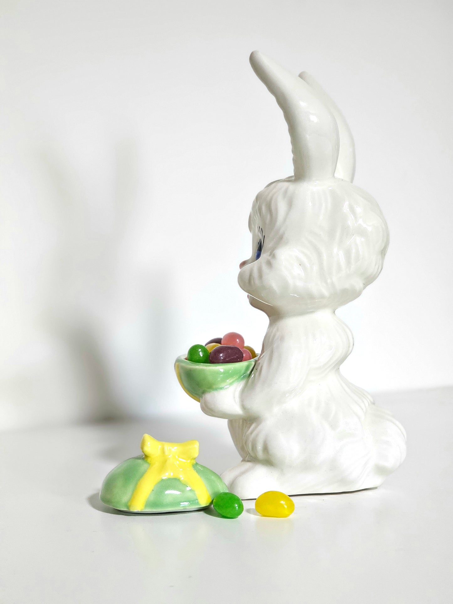 Ceramic Bunny Jelly-Bean Lidded Dish
