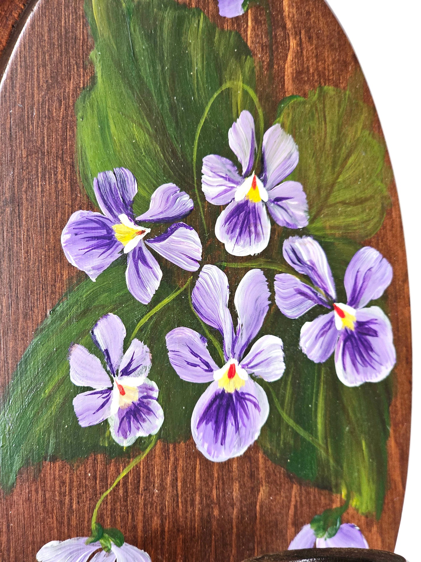 Handpainted Cottage Pansy Wall Candle Holder