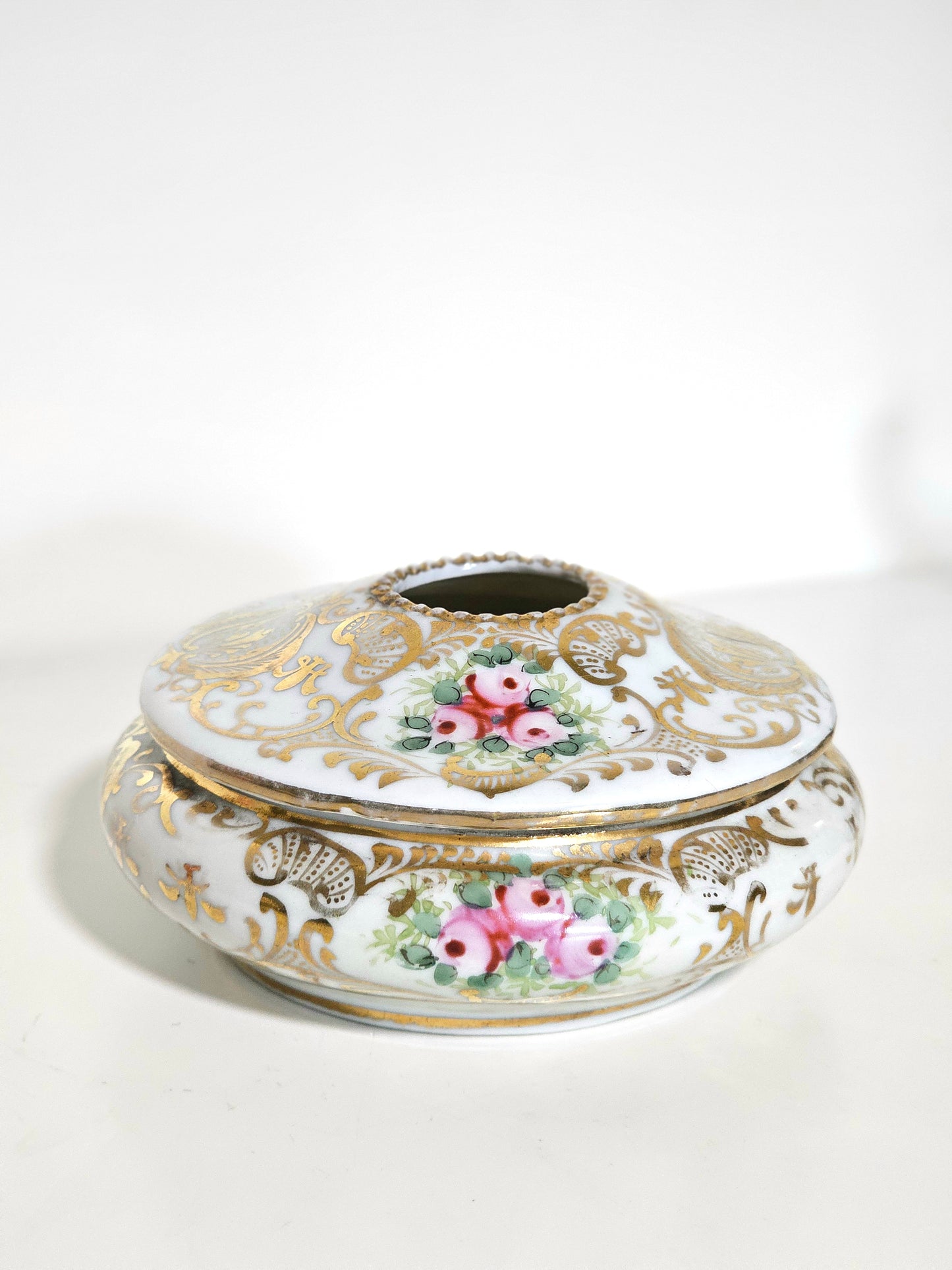 Handpainted Porcelain Victorian Hair Receiver