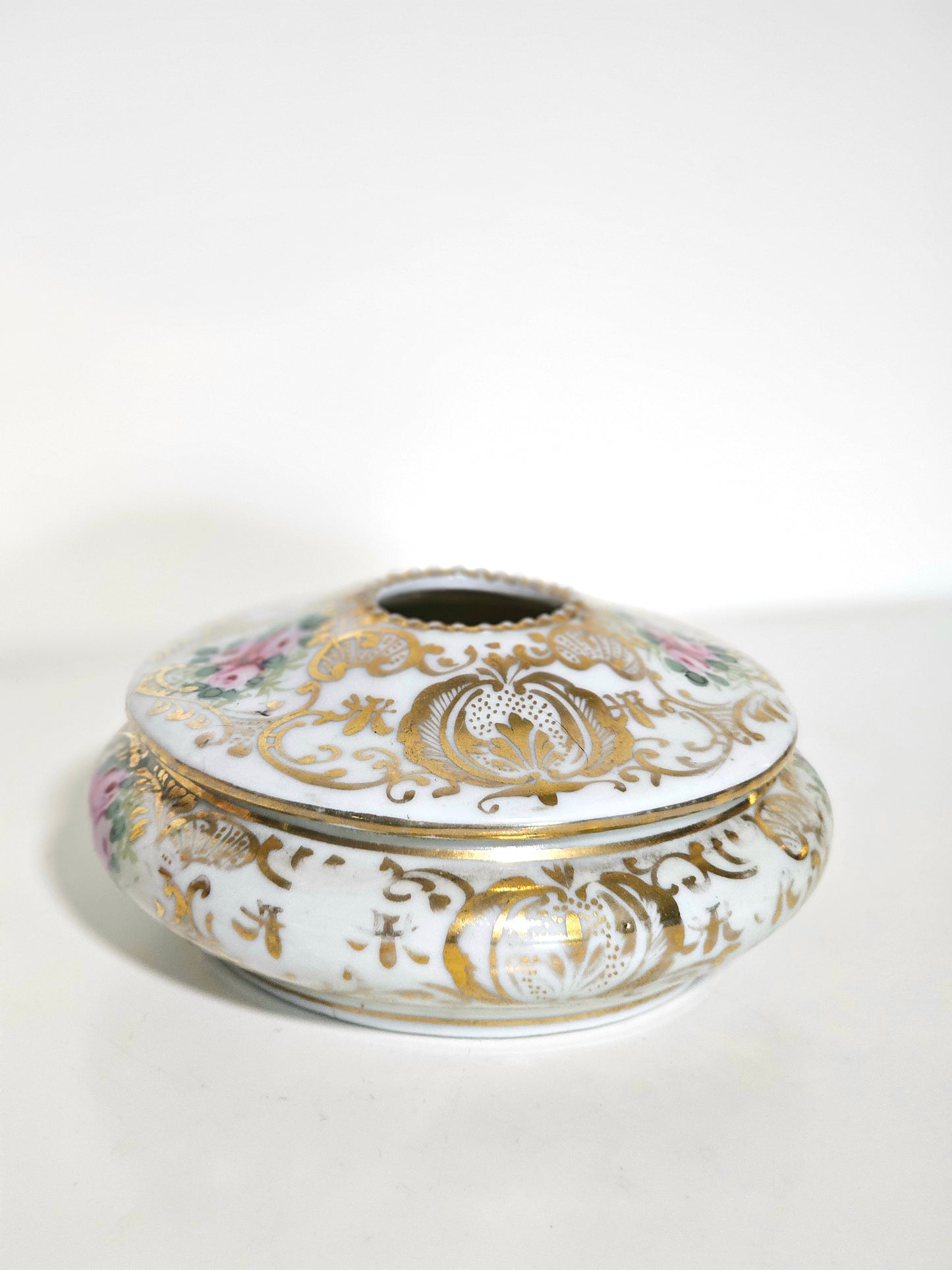 Handpainted Porcelain Victorian Hair Receiver