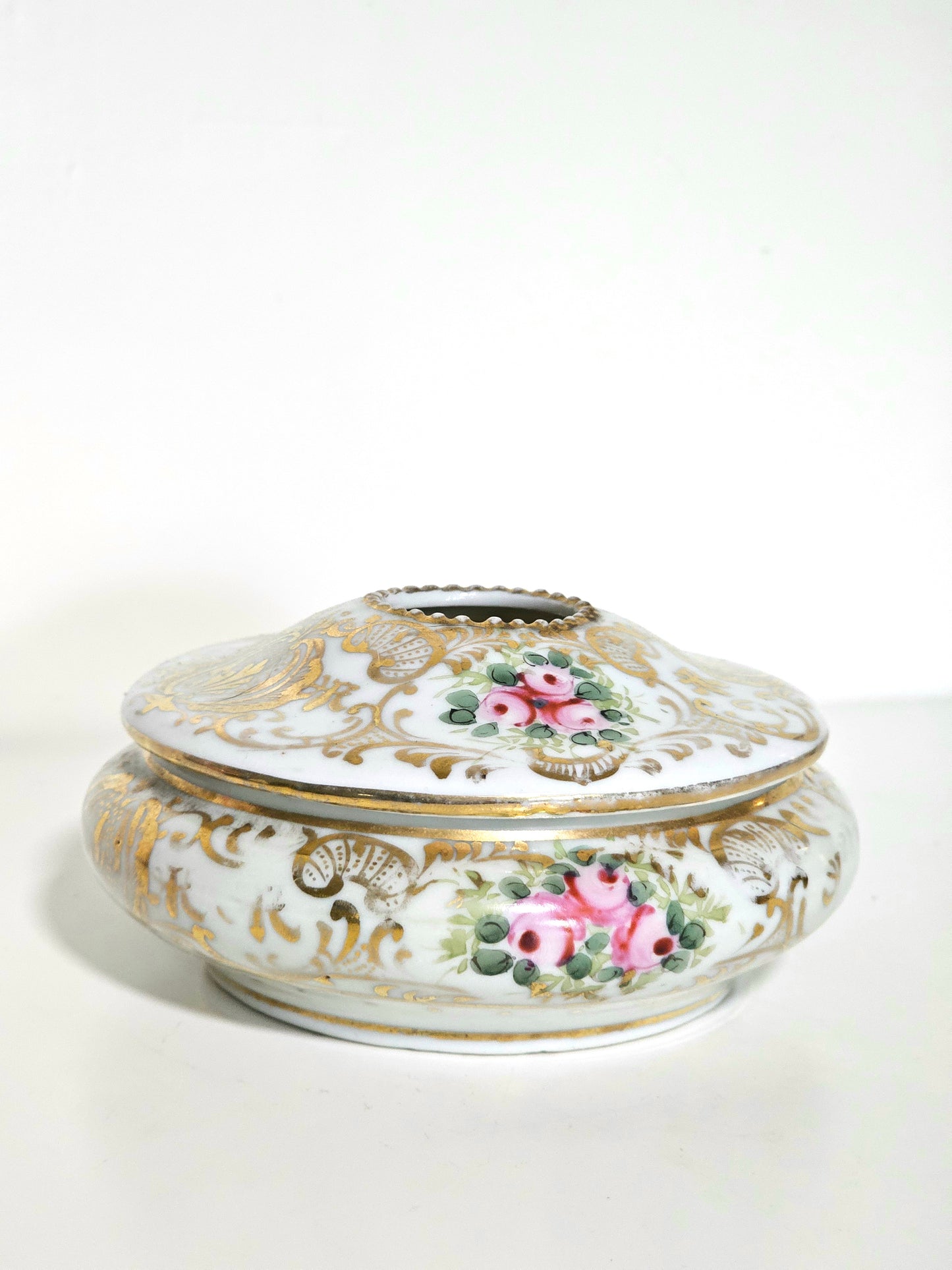 Handpainted Porcelain Victorian Hair Receiver