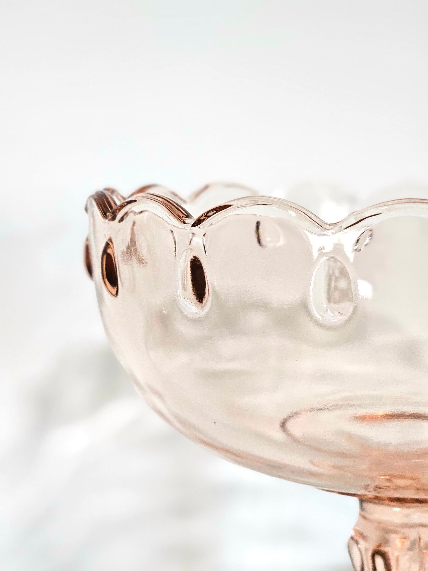 Indiana Glass Rose Pink Teardrop Pedestal Compote