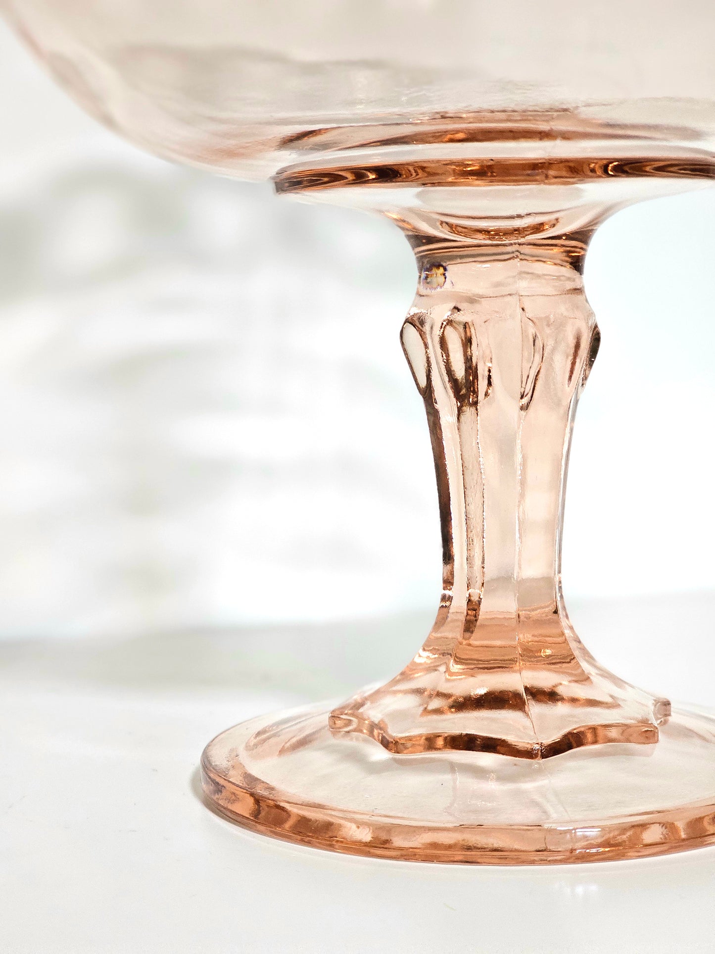 Indiana Glass Rose Pink Teardrop Pedestal Compote