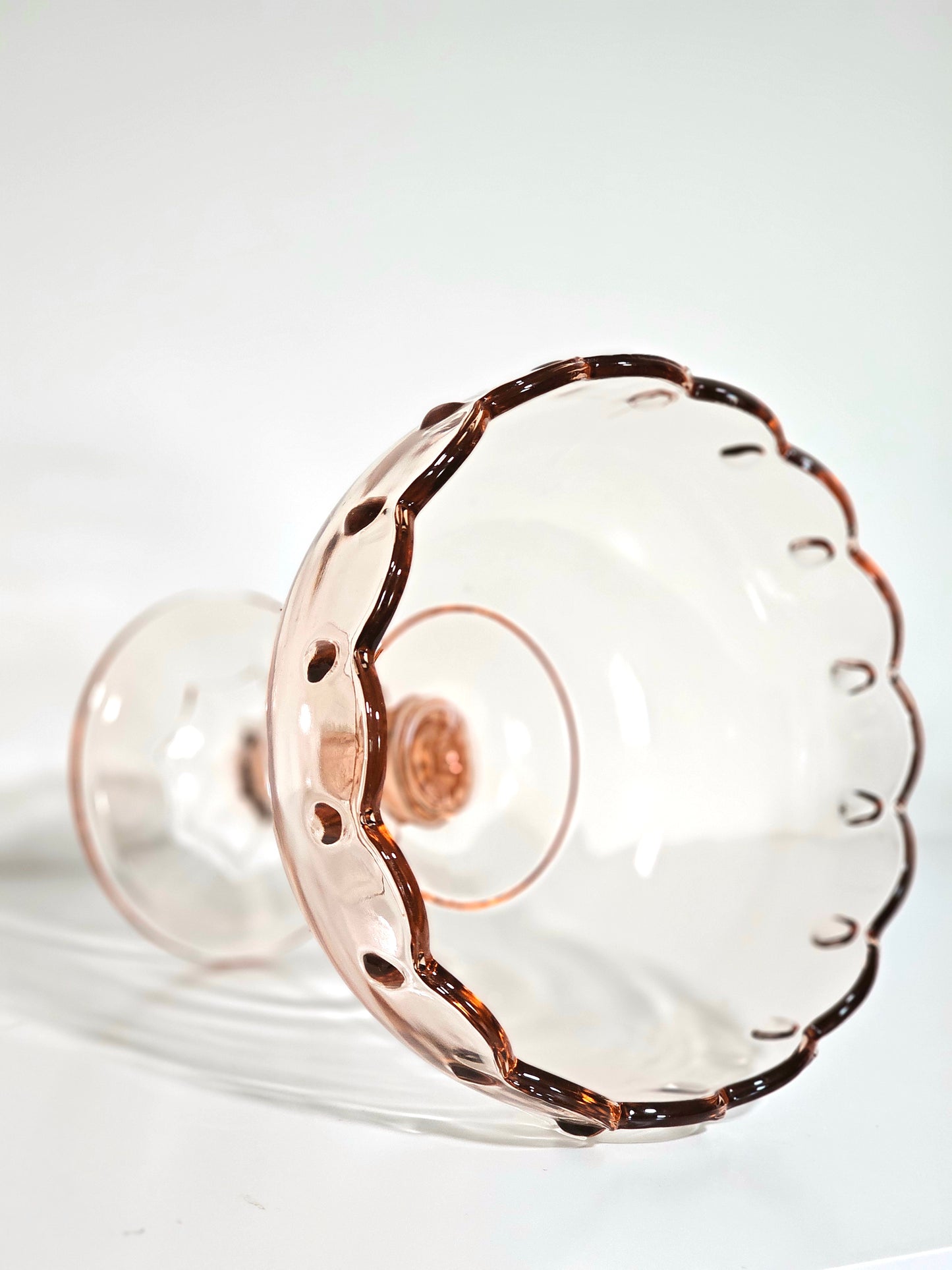 Indiana Glass Rose Pink Teardrop Pedestal Compote