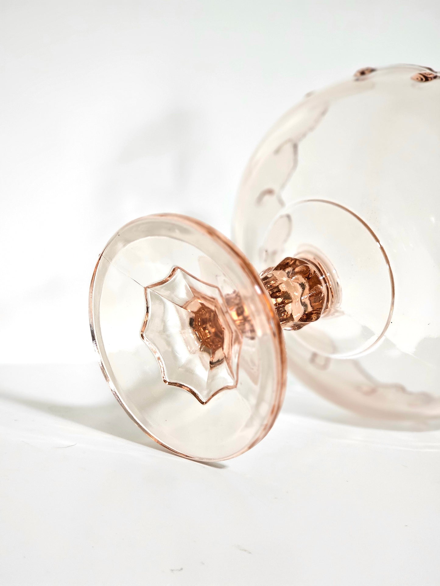 Indiana Glass Rose Pink Teardrop Pedestal Compote