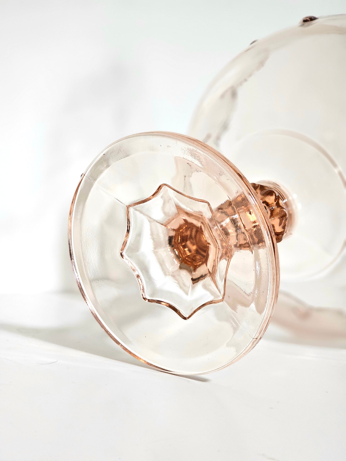 Indiana Glass Rose Pink Teardrop Pedestal Compote