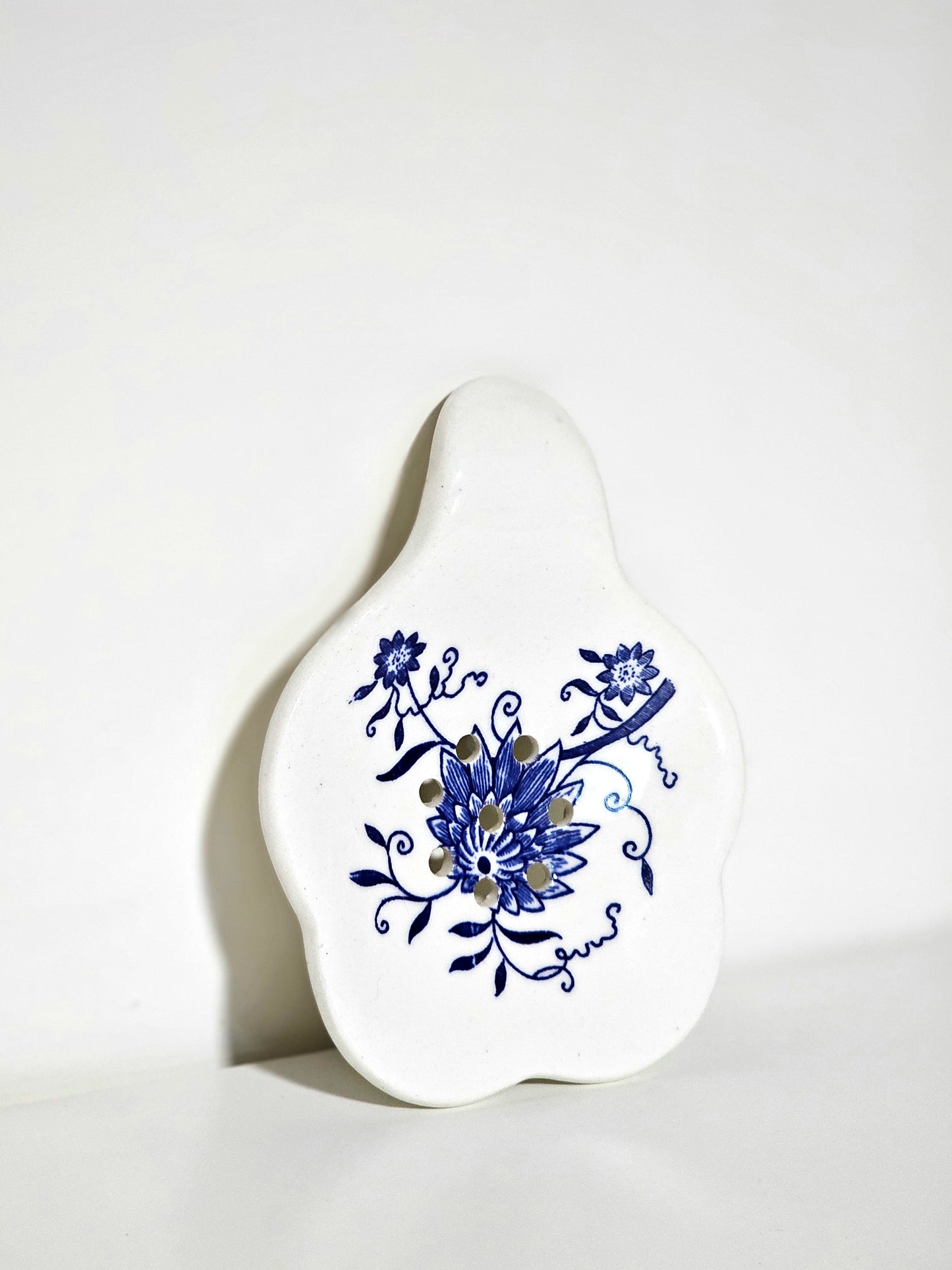 Transferware Ceramic Tea Strainer