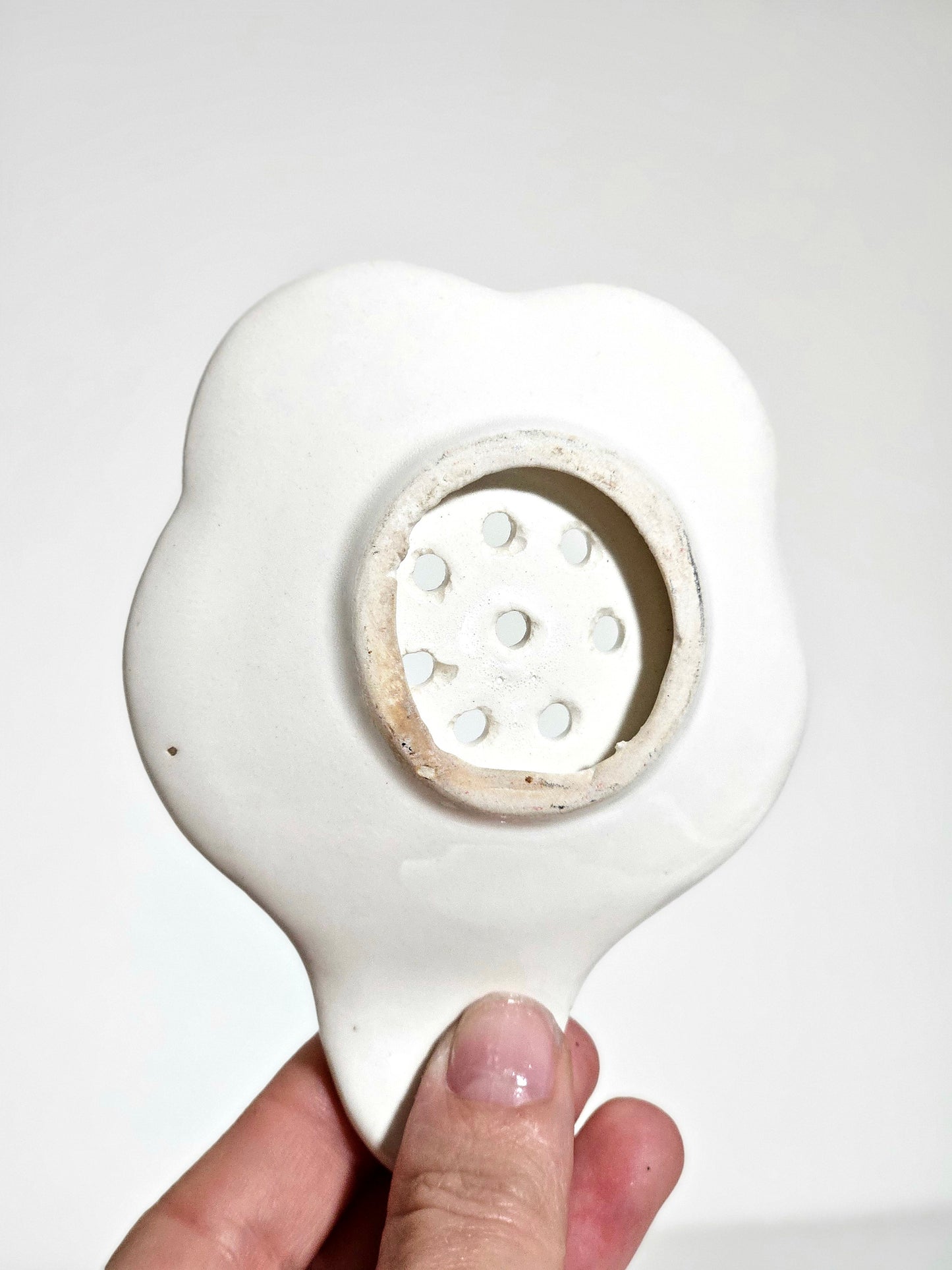 Transferware Ceramic Tea Strainer